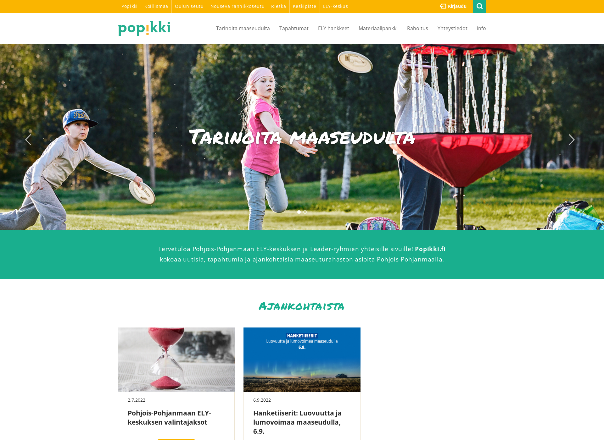 Skärmdump för popikki.fi