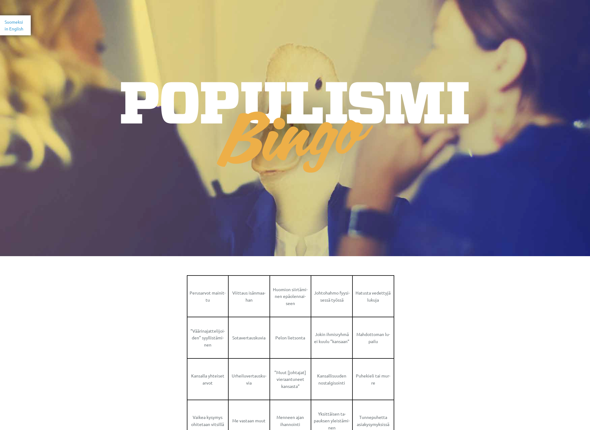 Screenshot for populismibingo.fi