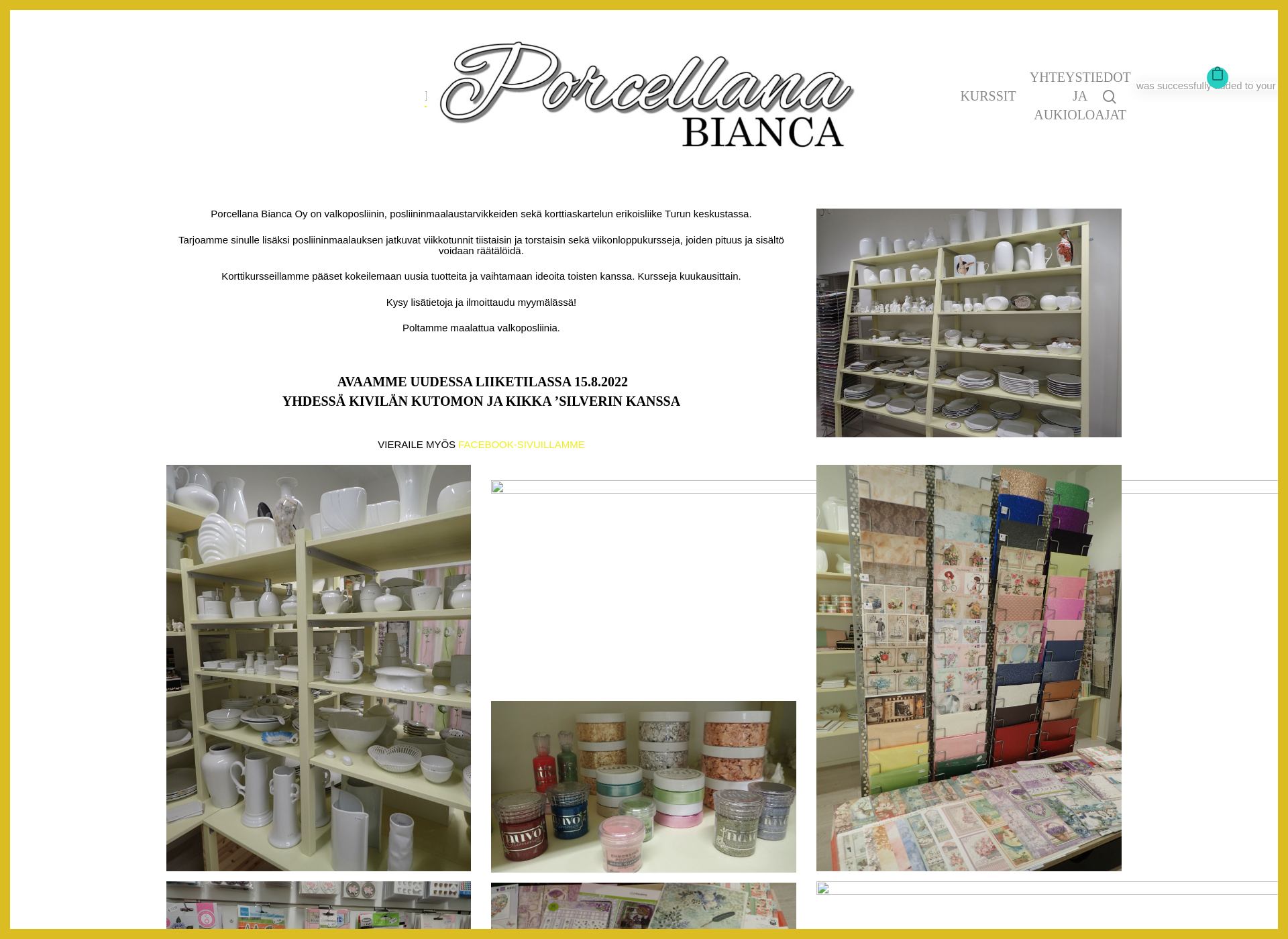 Skärmdump för porcellanabianca.fi