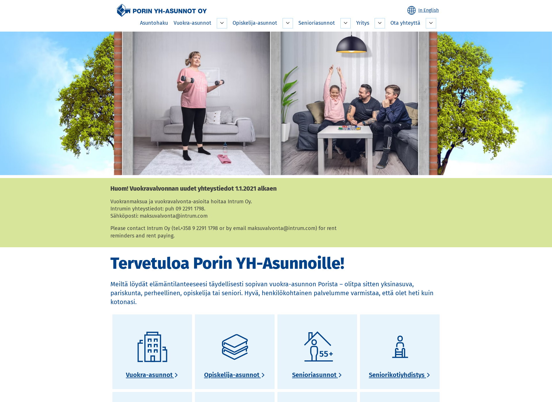 Screenshot for poriasunnot.fi