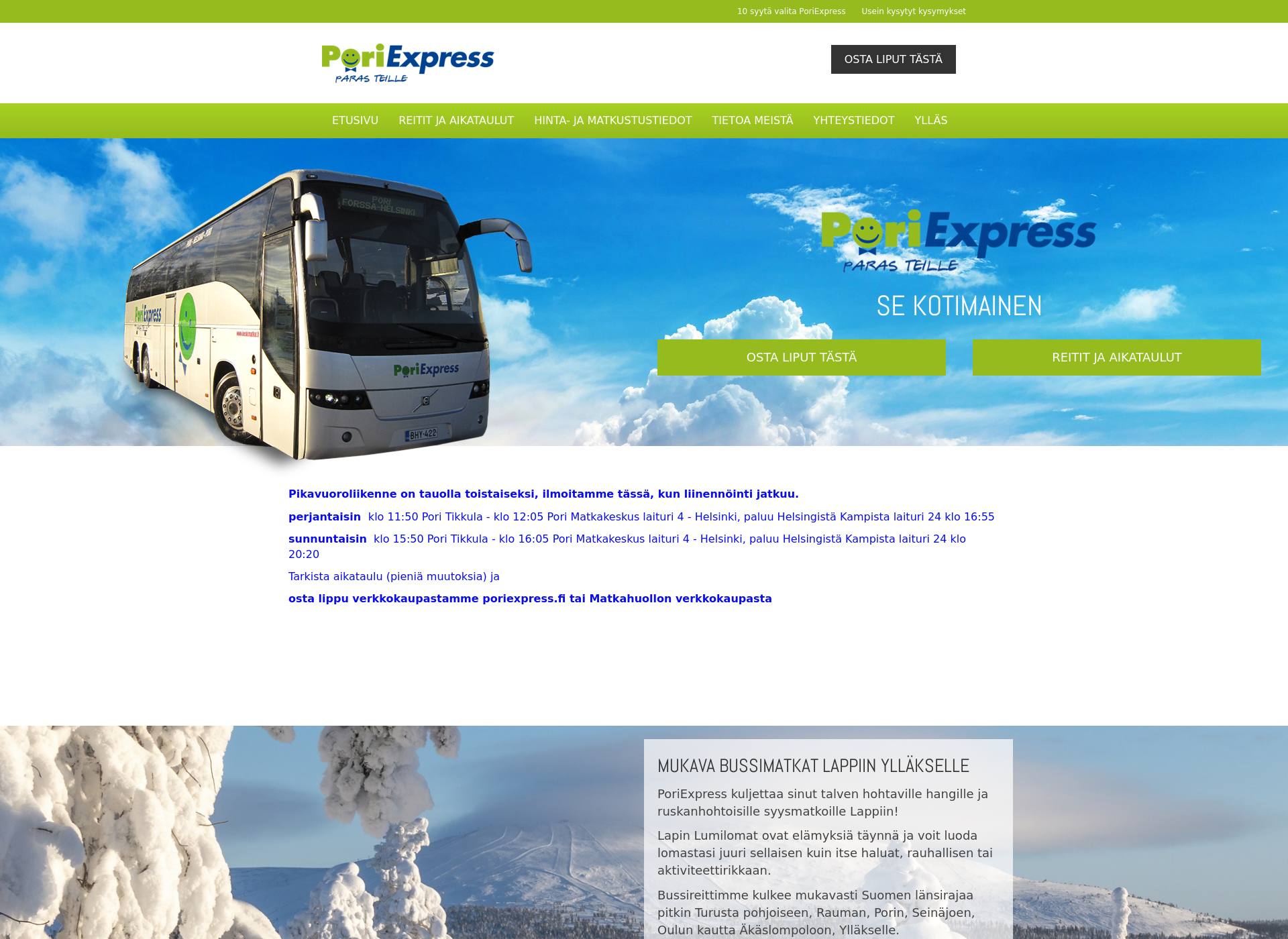 Screenshot for poriexpress.fi