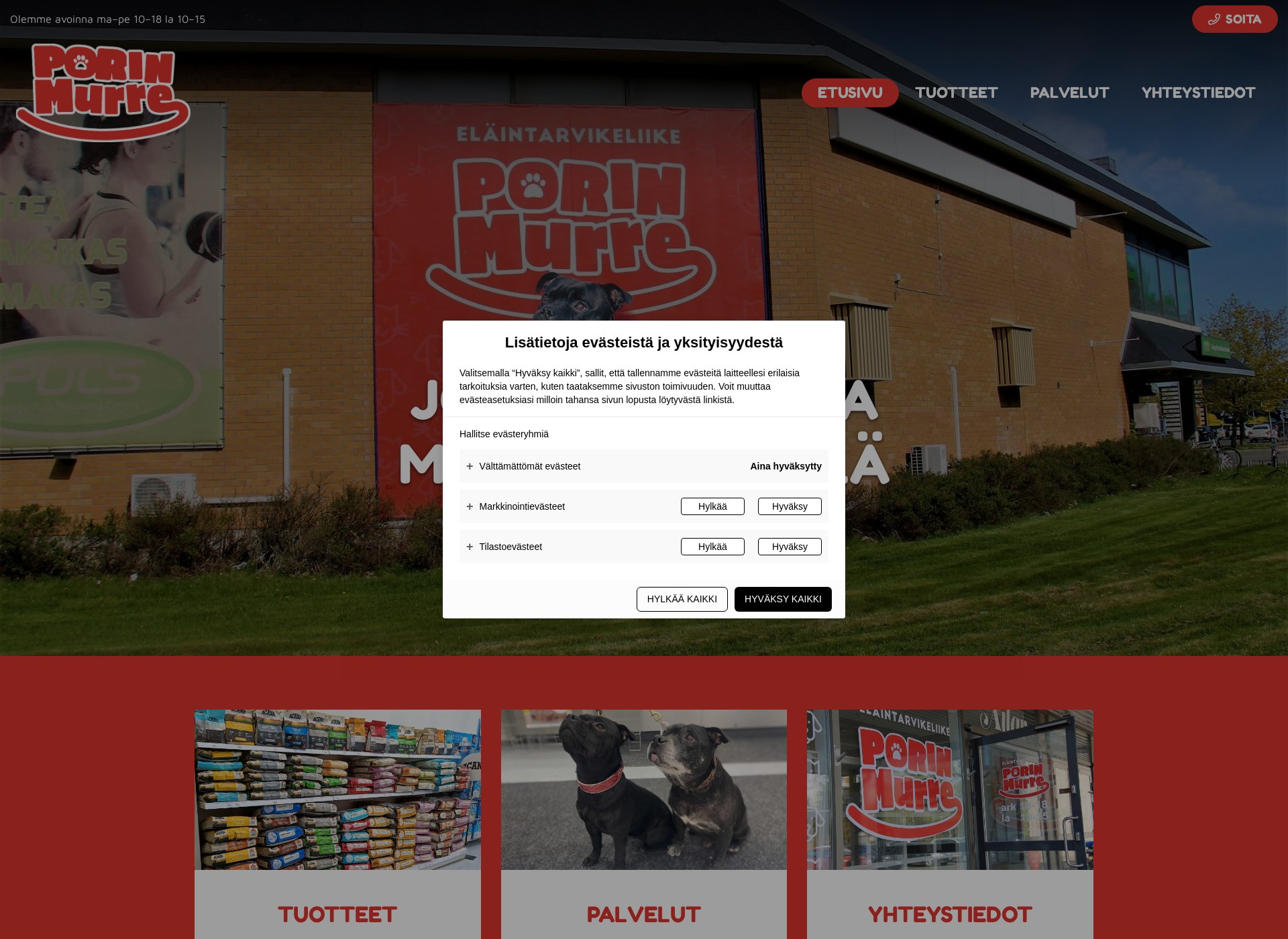 Screenshot for porinmurre.fi