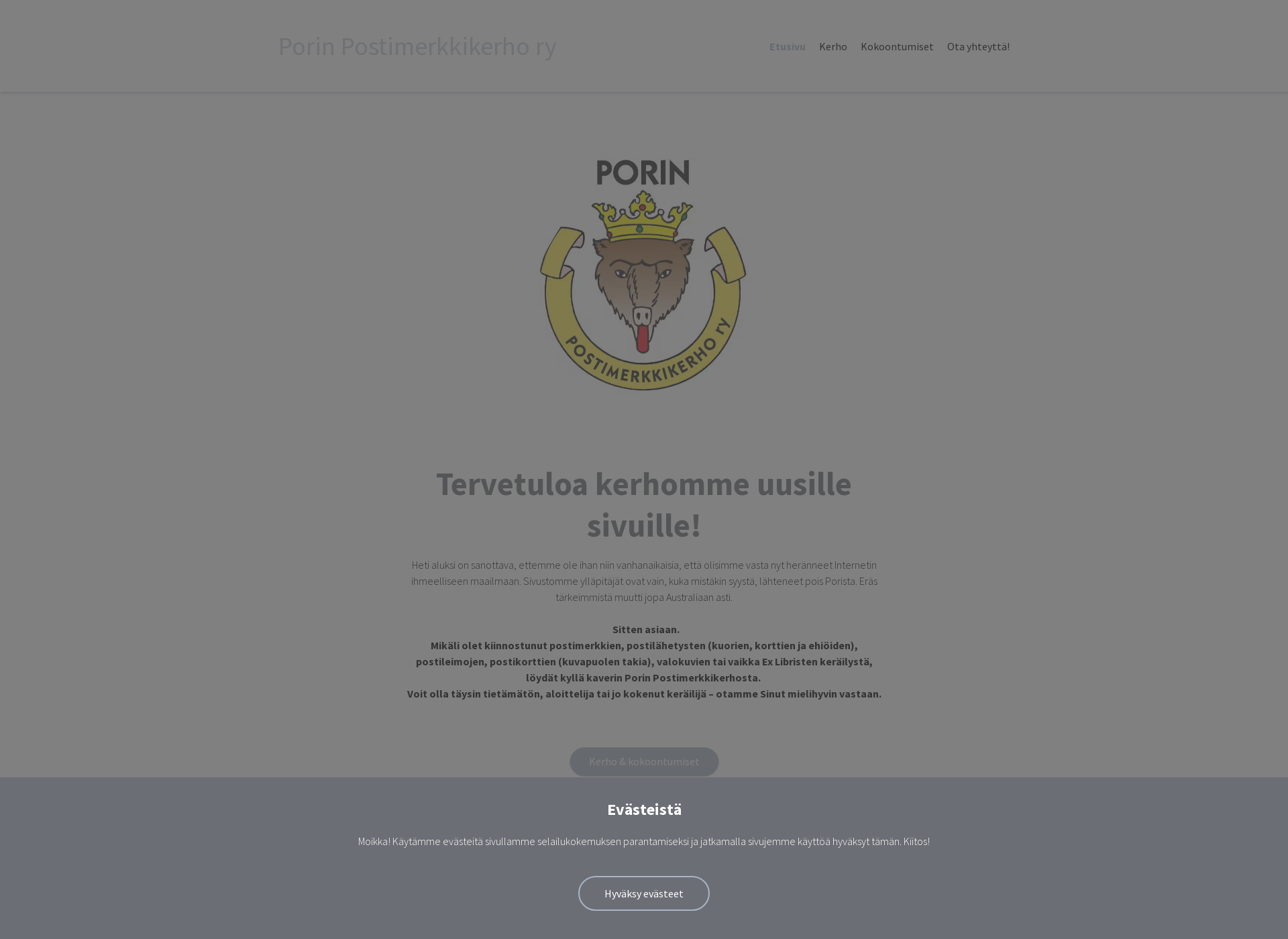 Screenshot for porinpostimerkkikerho.fi