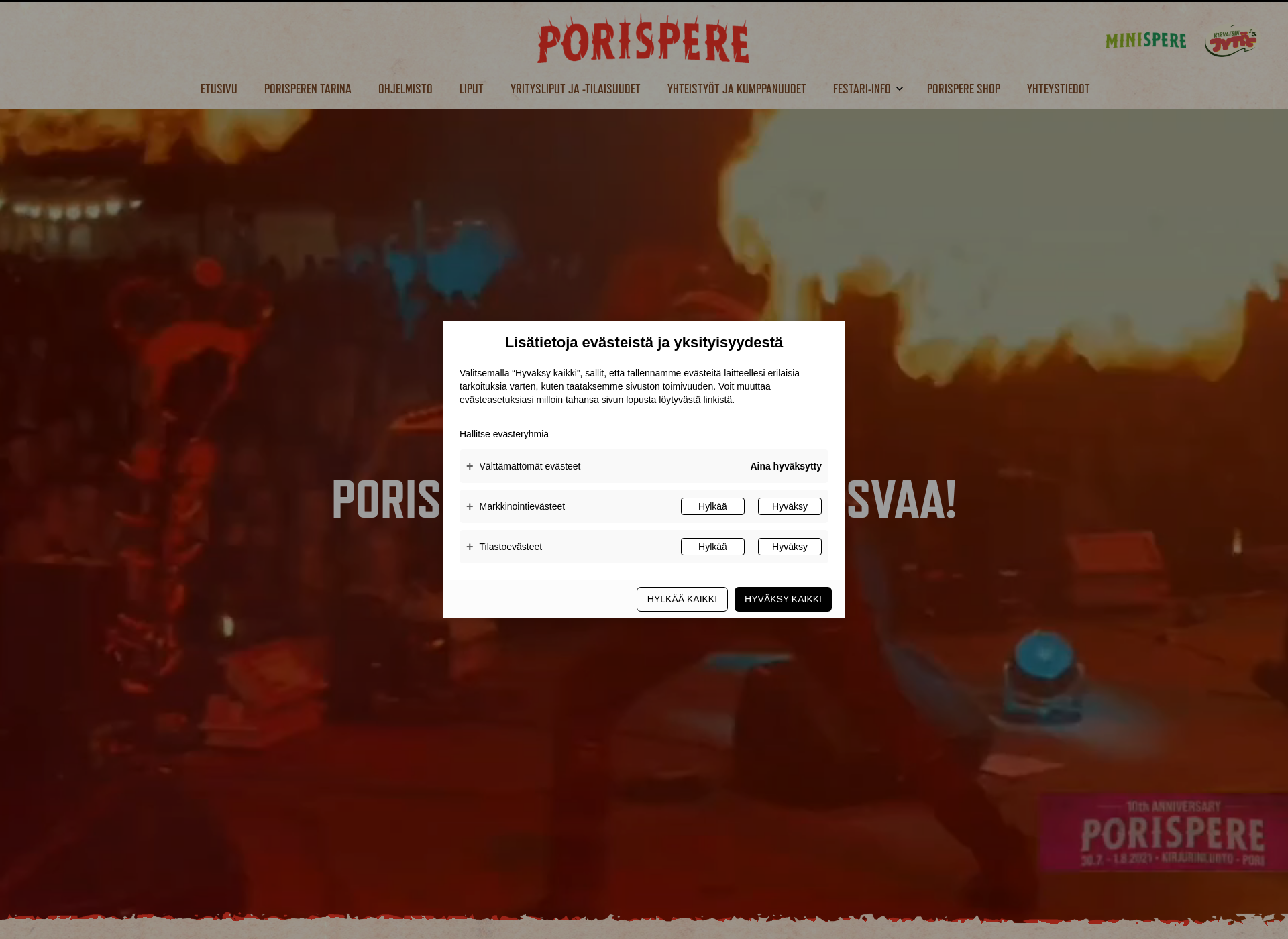 Screenshot for porispere.fi