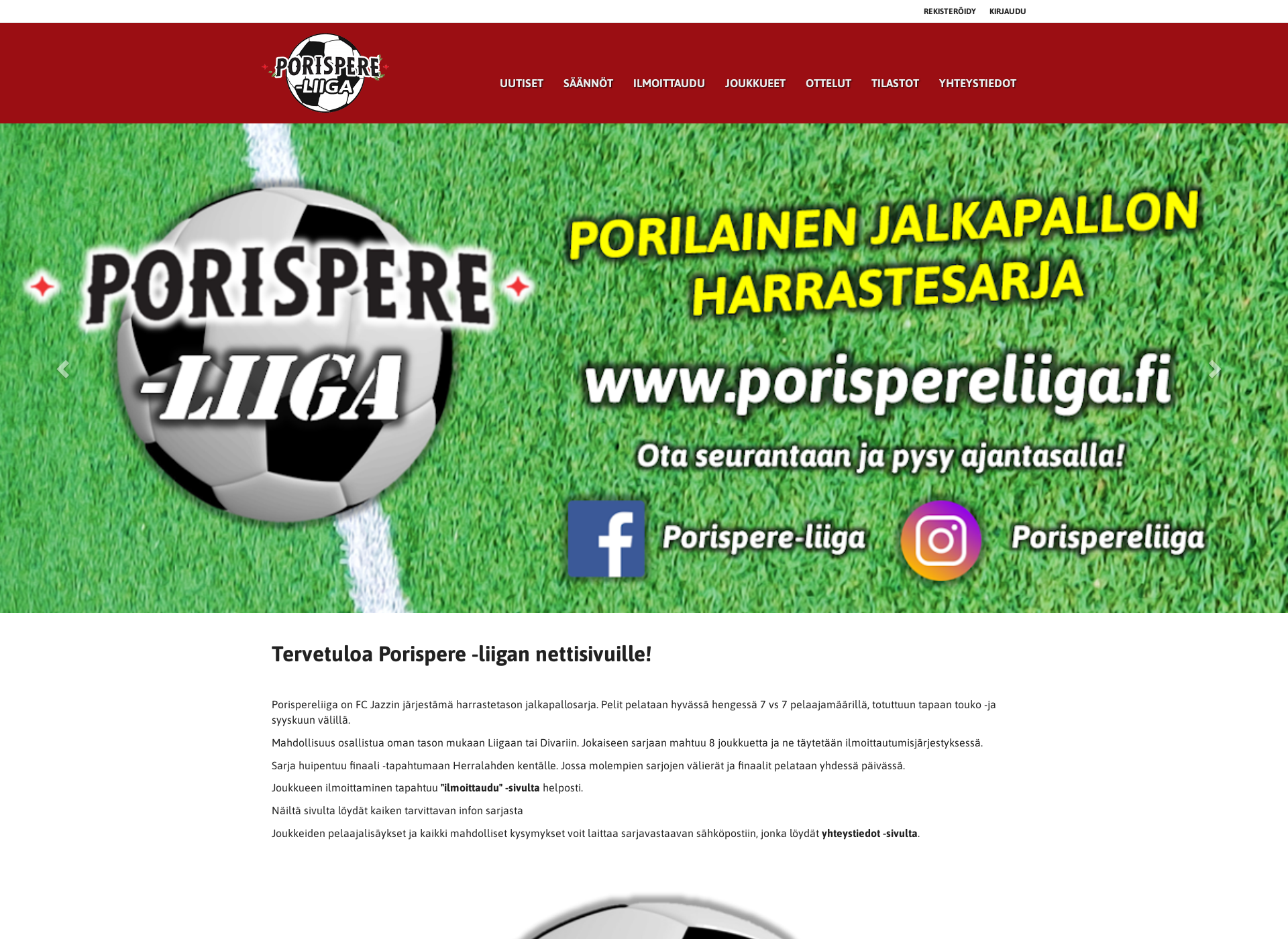 Screenshot for porispereliiga.fi