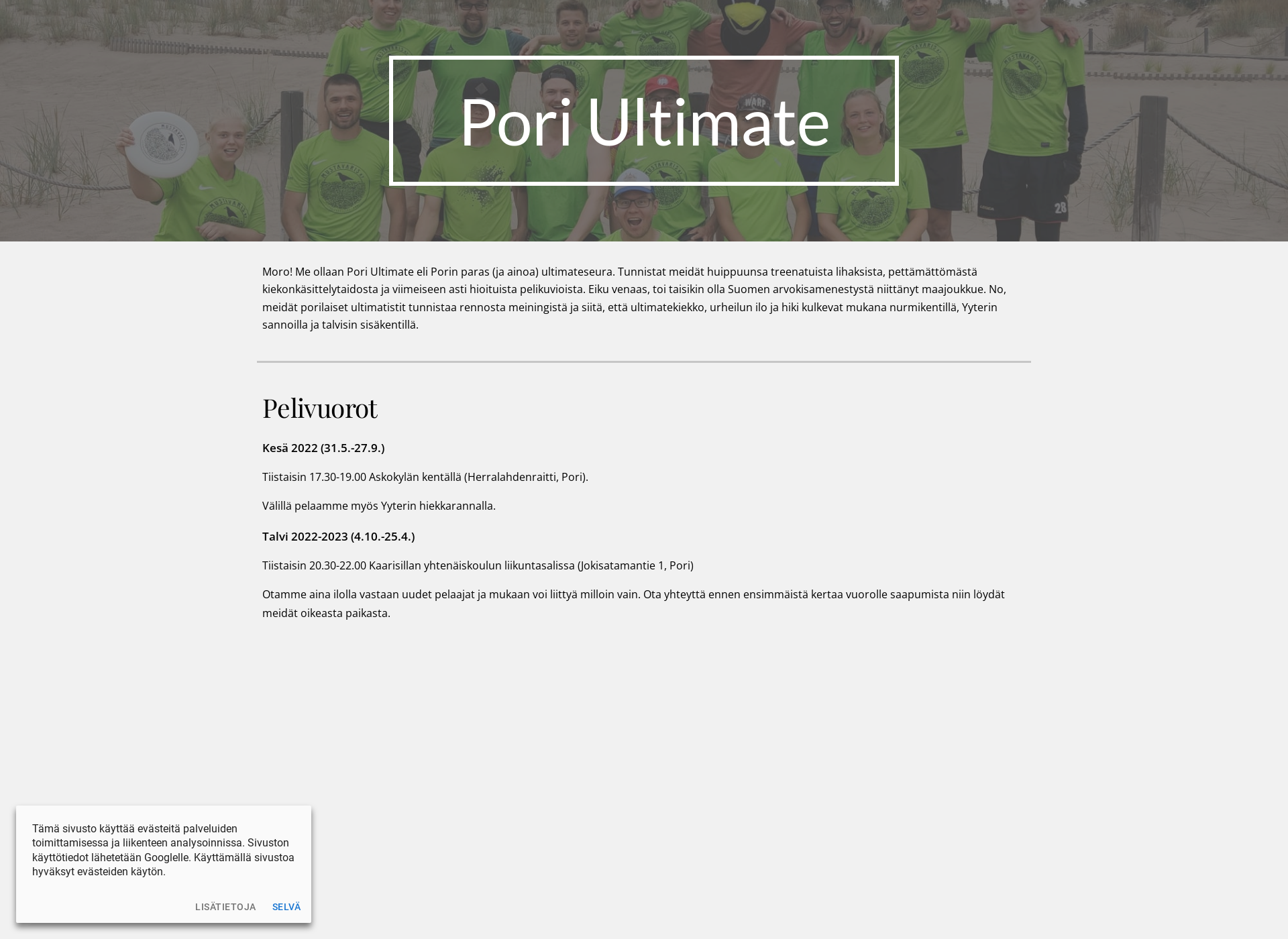 Screenshot for poriultimate.fi