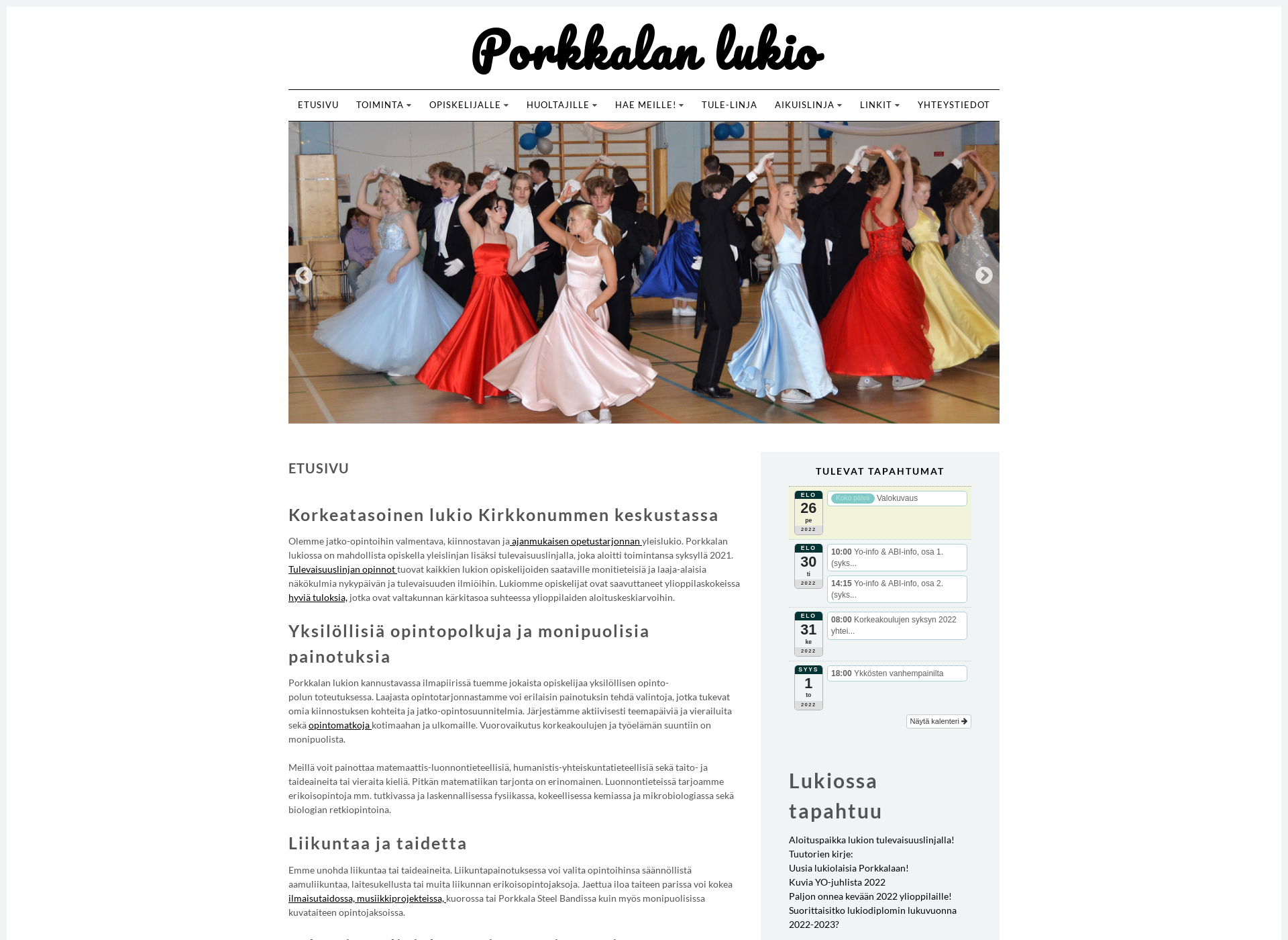 Screenshot for porkkalanlukio.fi