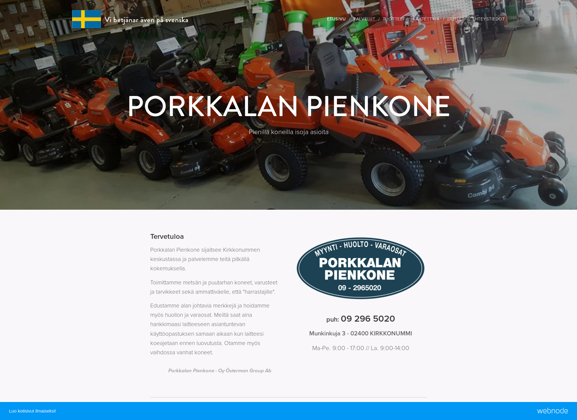 Screenshot for porkkalanpienkone.fi