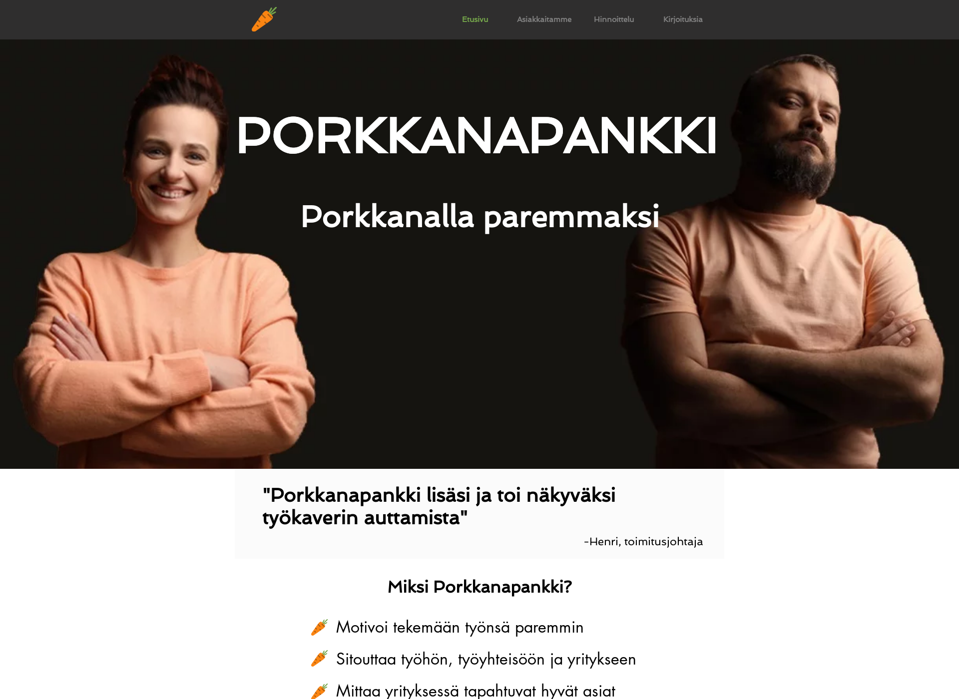 Näyttökuva porkkanapankki.fi