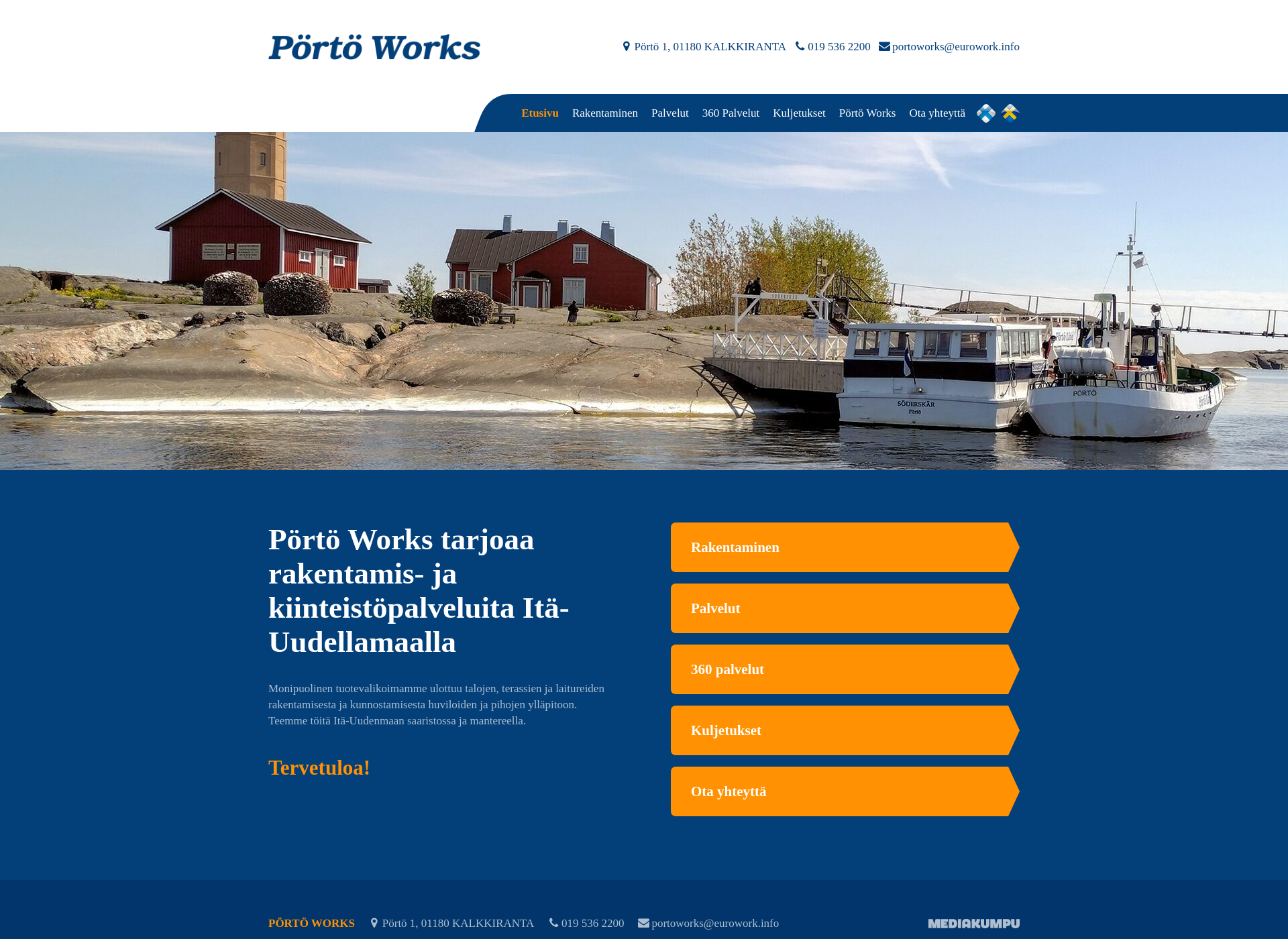 Skärmdump för portoworks.fi