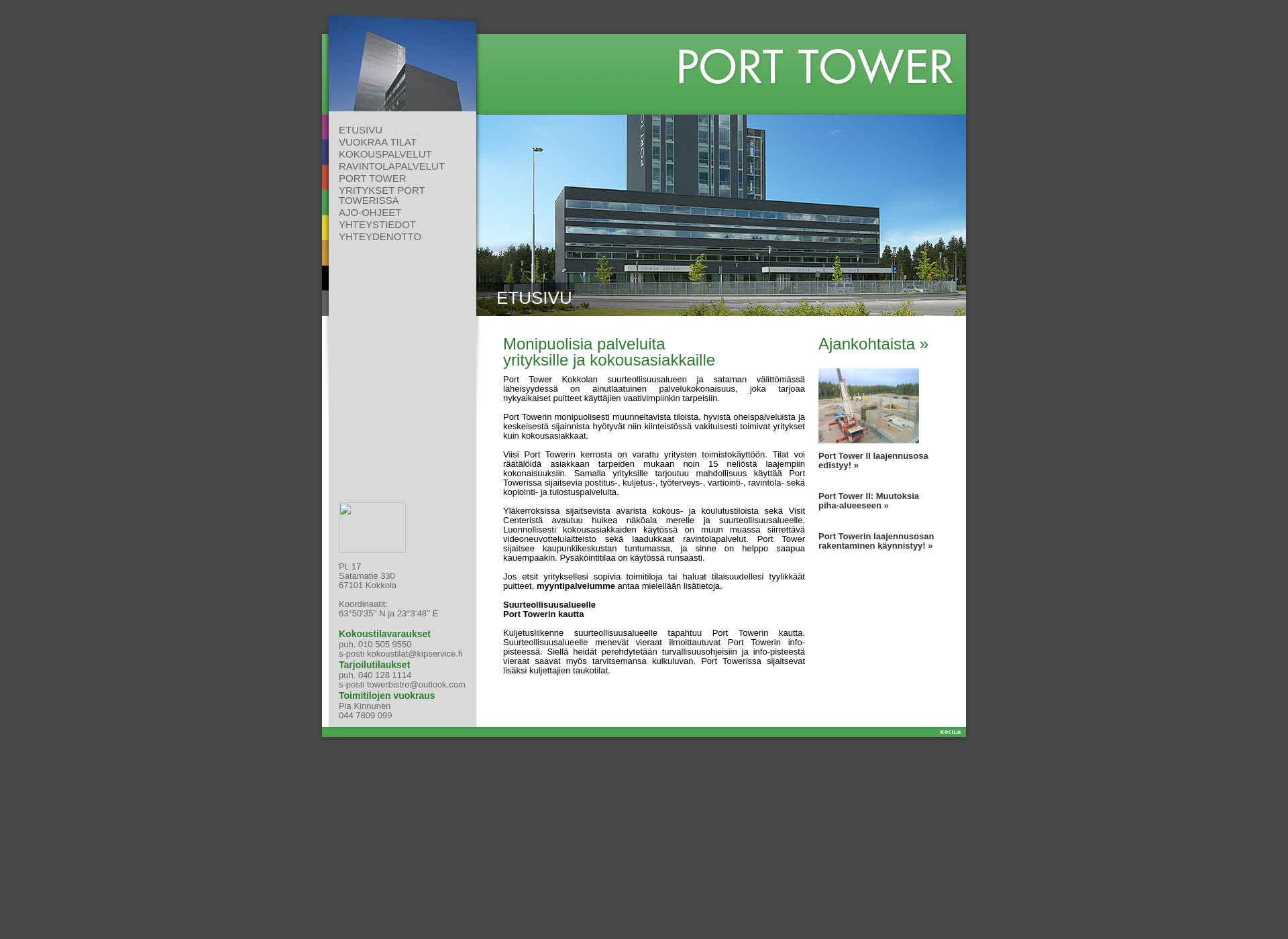 Skärmdump för porttower.fi