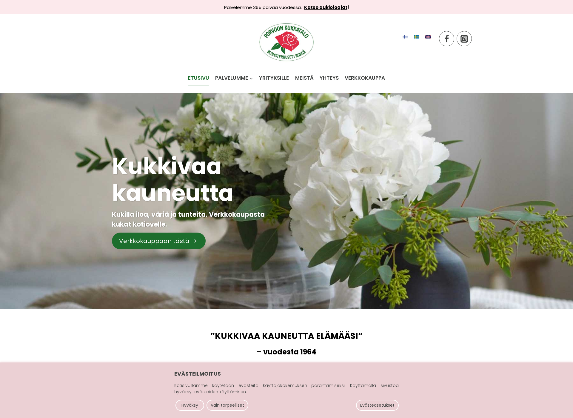Screenshot for porvoonkukkatalo.fi