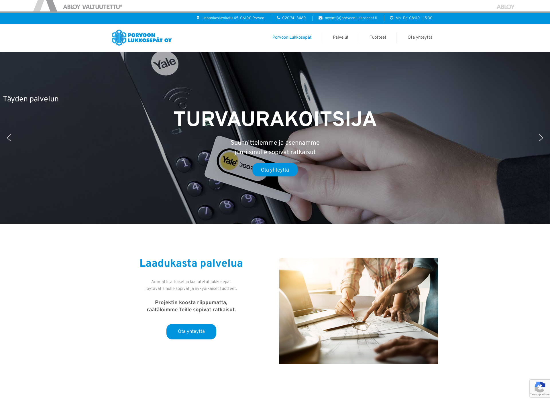 Skärmdump för porvoonlukkosepat.fi