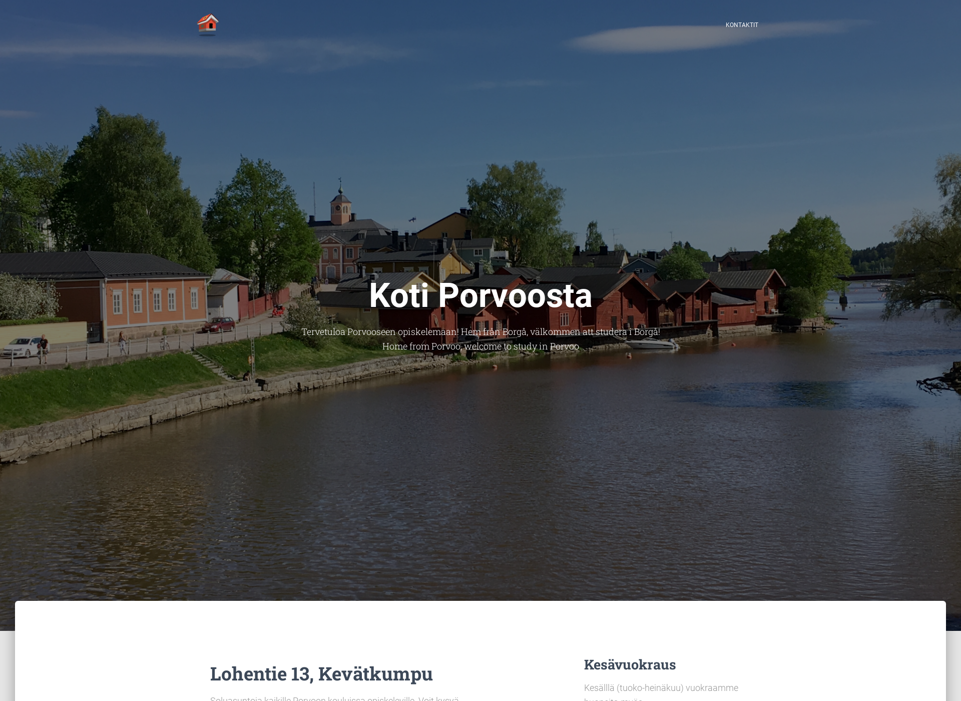 Screenshot for porvoonopiskelija-asunnot.fi