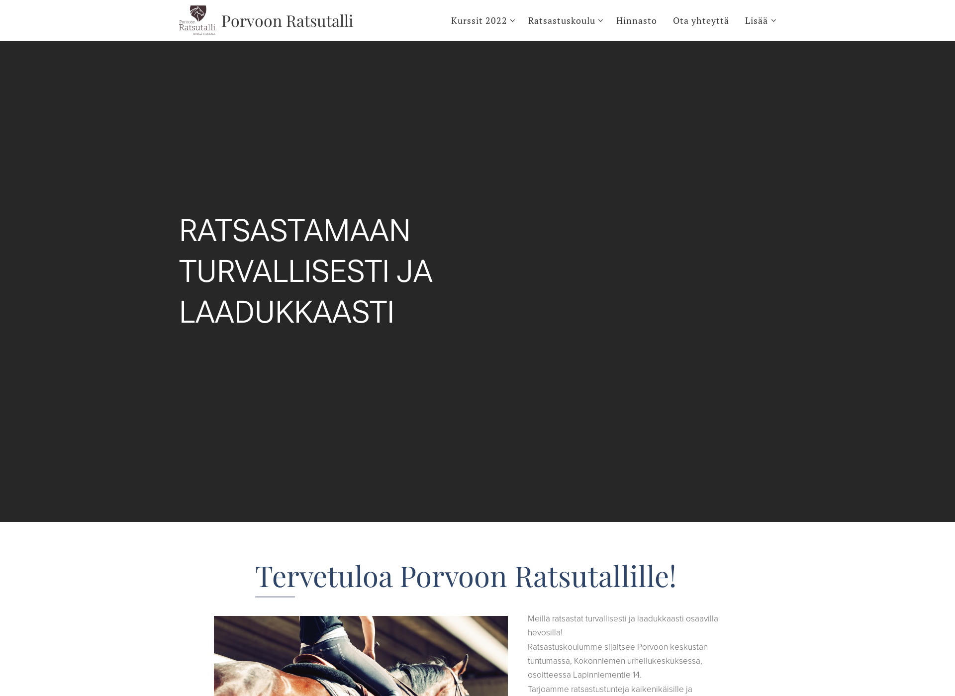 Screenshot for porvoonratsutalli.fi