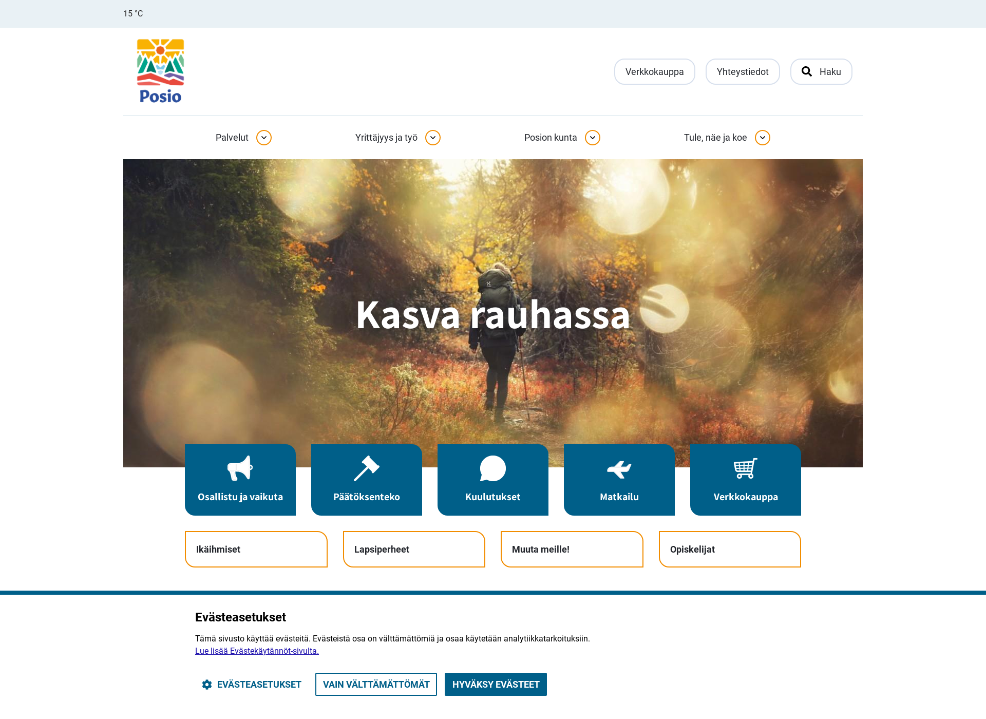 Skärmdump för posio.fi