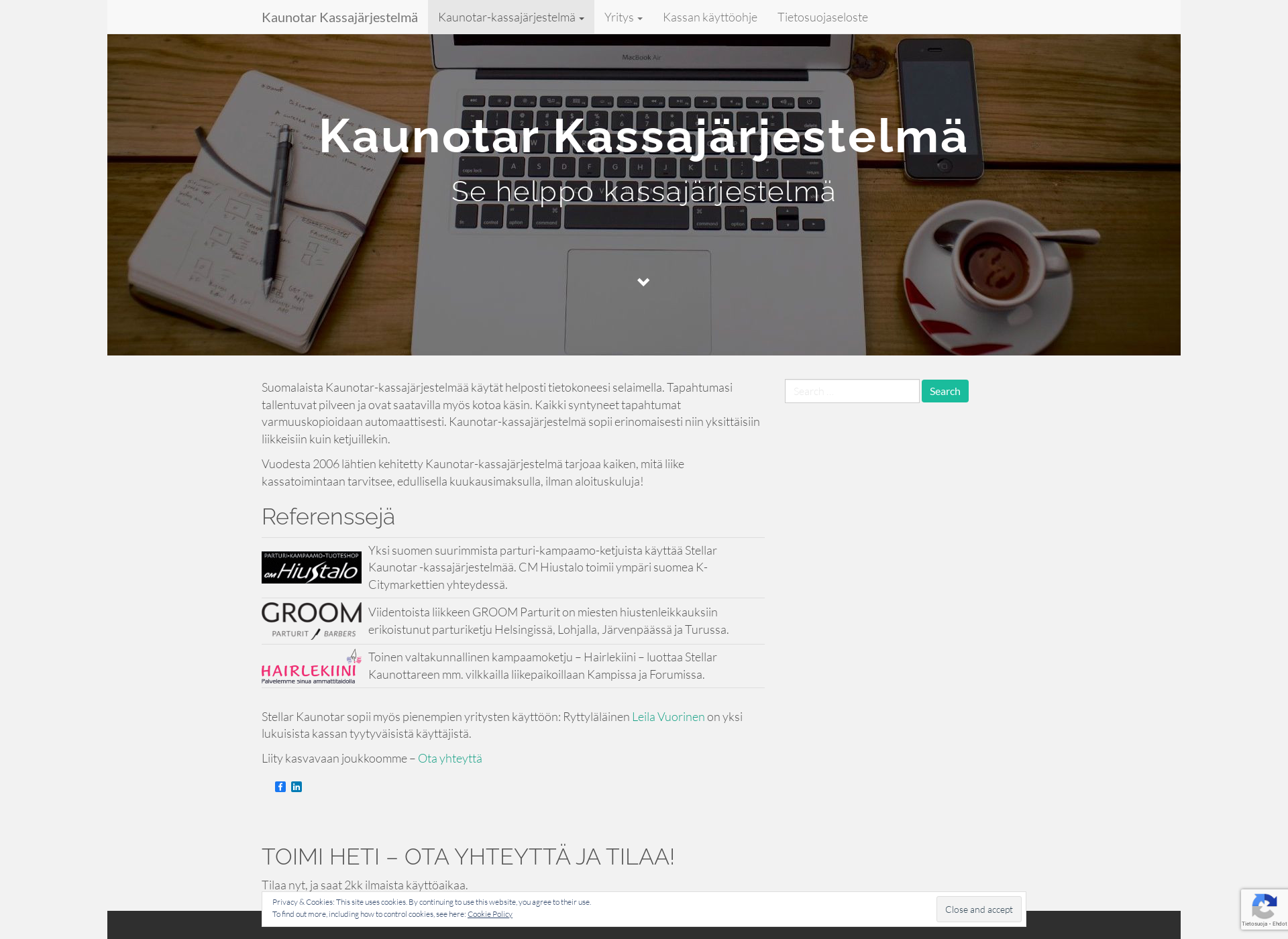 Skärmdump för posive.fi