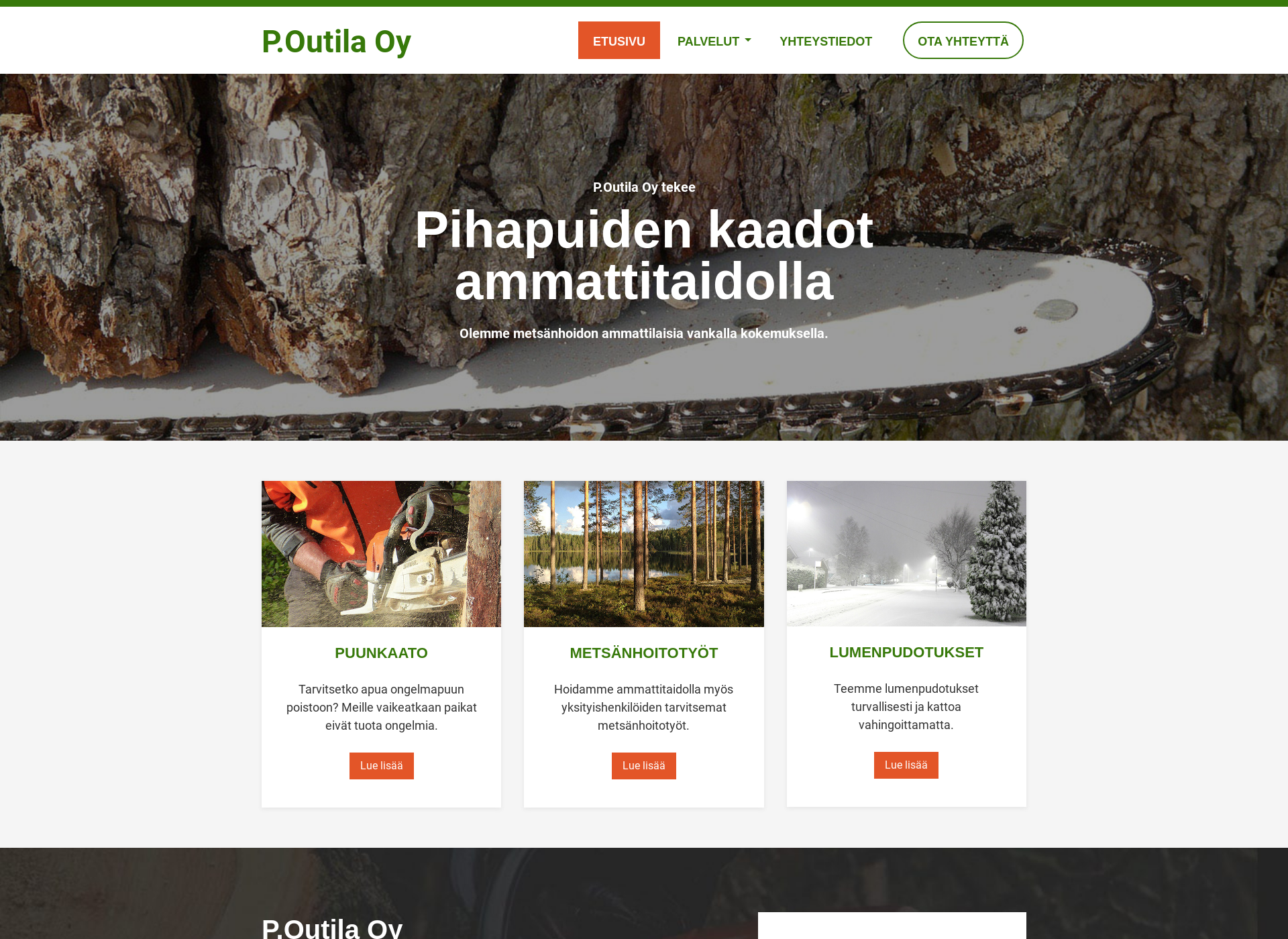 Skärmdump för poutila.fi