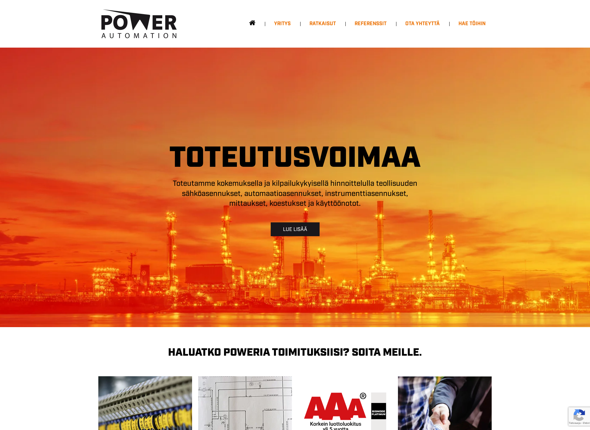 Skärmdump för powerautomation.fi