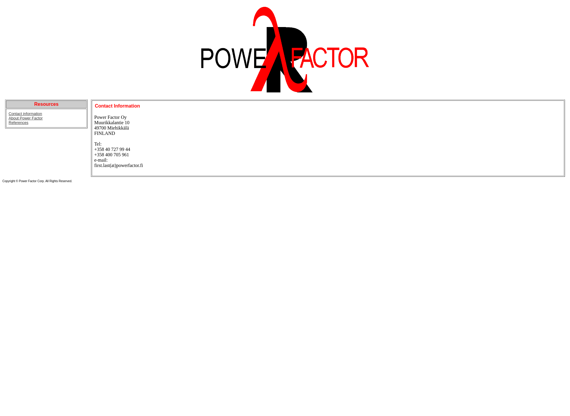 Screenshot for powerfactor.fi