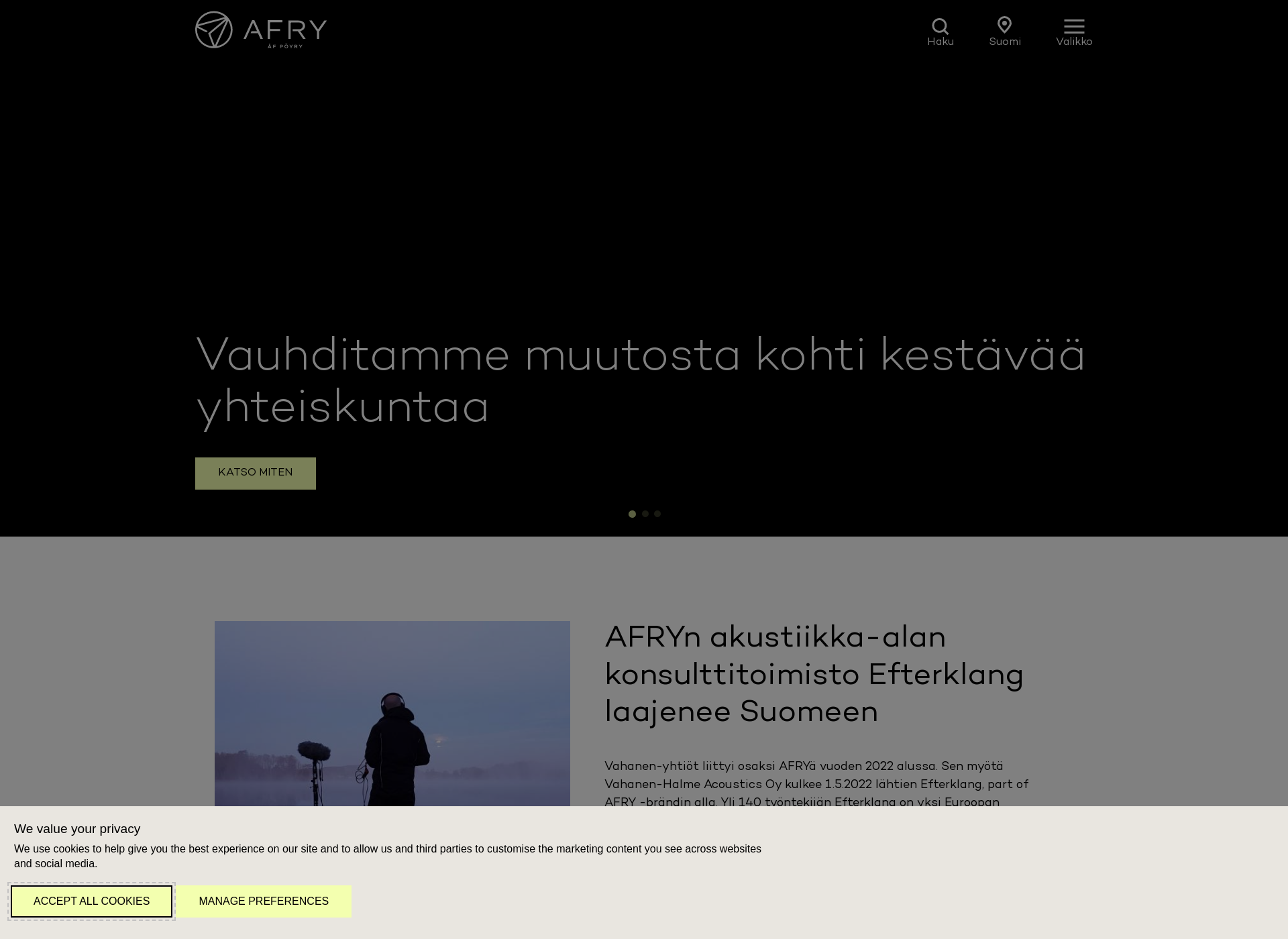 Skärmdump för poyry.fi