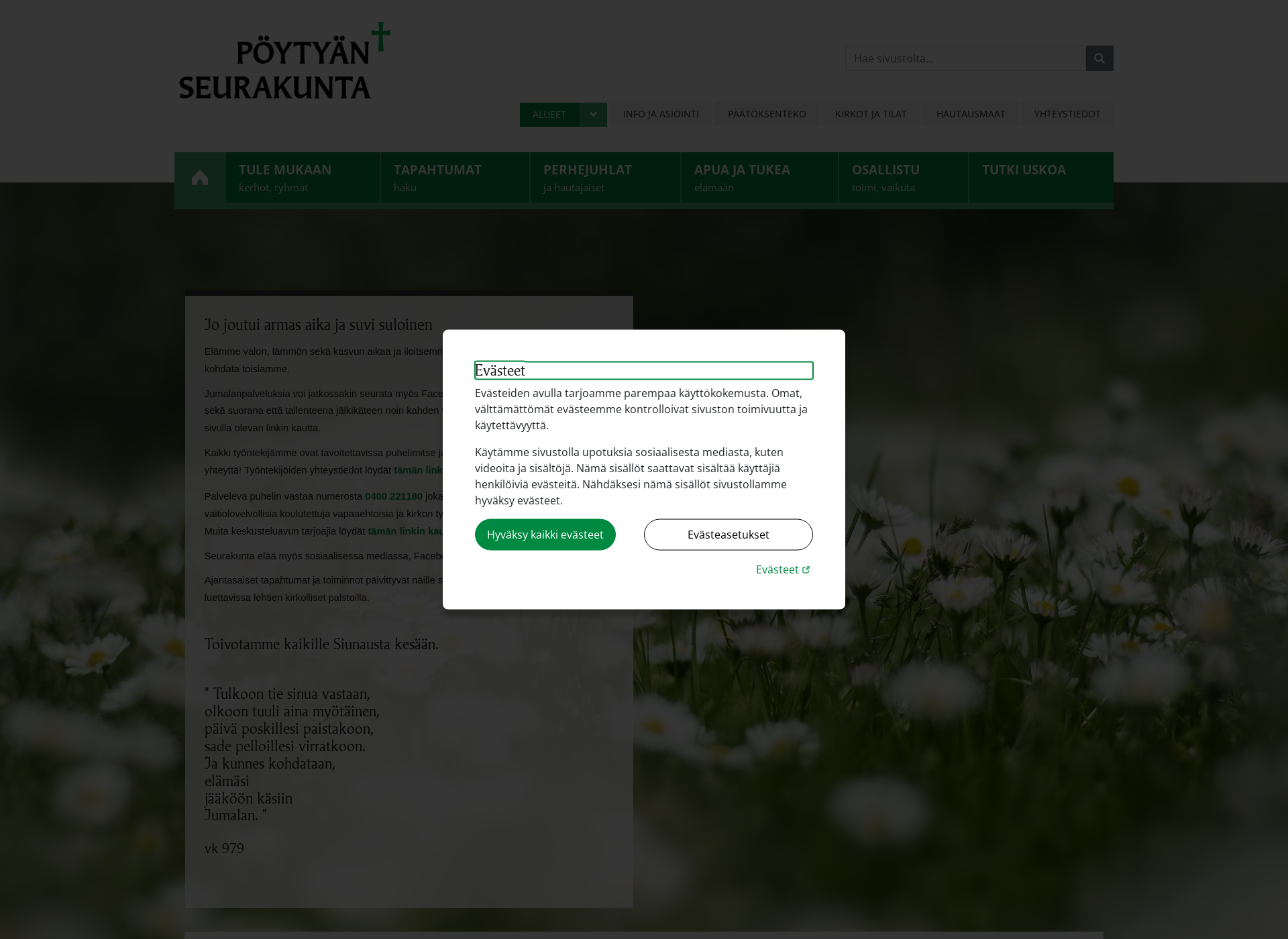 Screenshot for poytyanseurakunta.fi