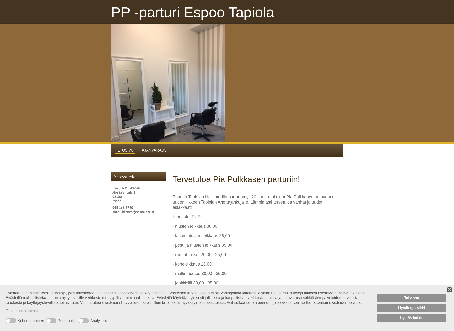 Skärmdump för pp-parturi.fi