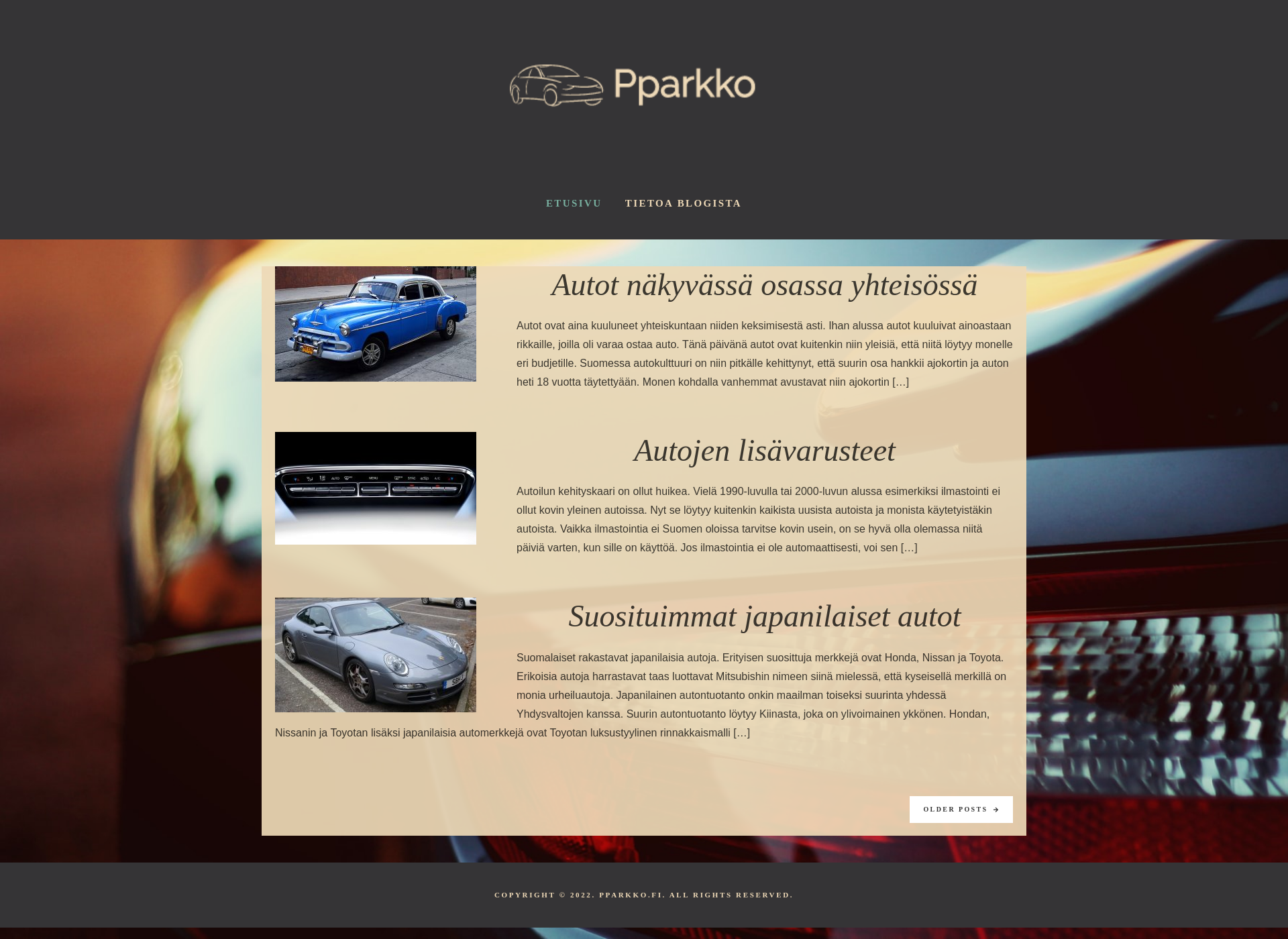 Skärmdump för pparkko.fi
