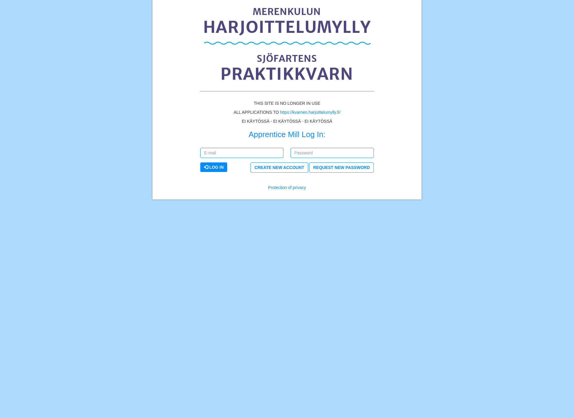 Screenshot for praktikkvarnen.fi
