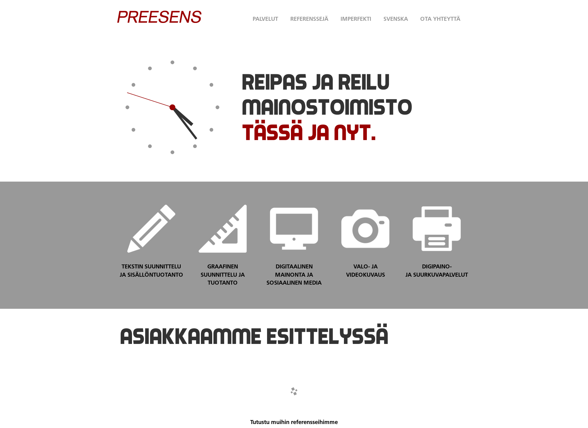 Skärmdump för preesens.fi