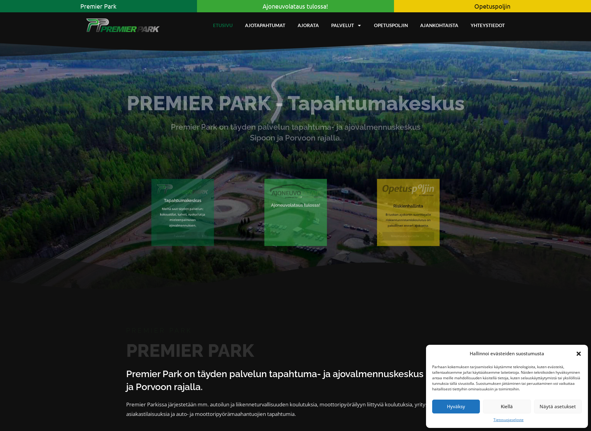 Skärmdump för premierpark.fi