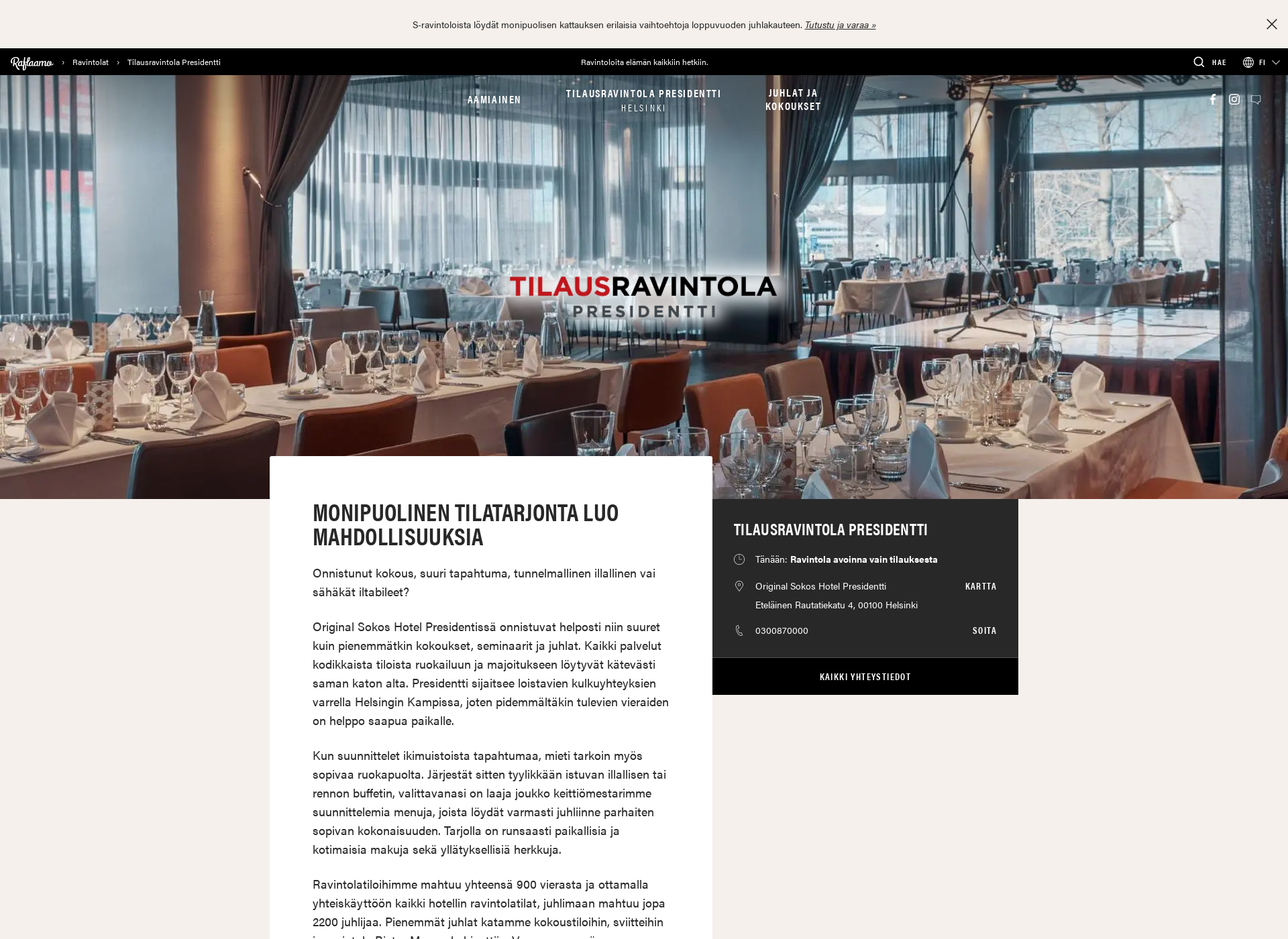 Screenshot for presidentticlub.fi