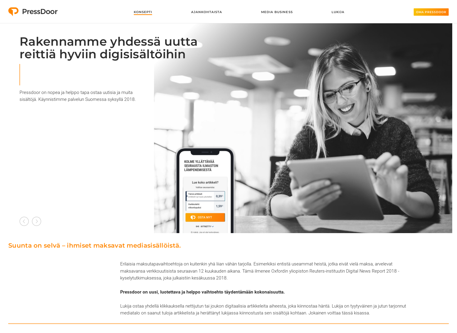 Screenshot for pressdoor.fi