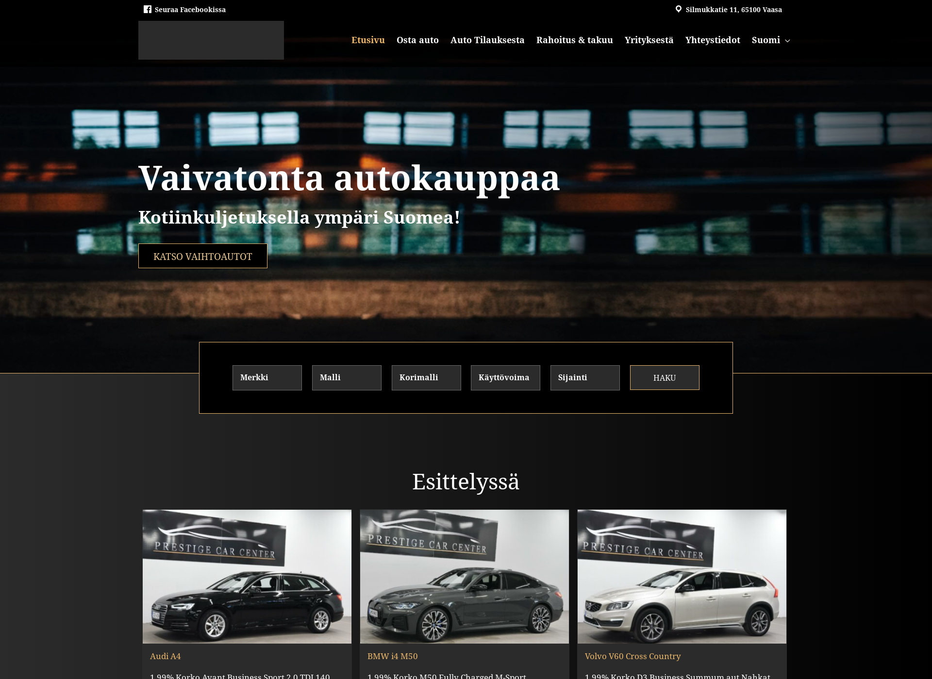 Screenshot for prestigecarcenter.fi