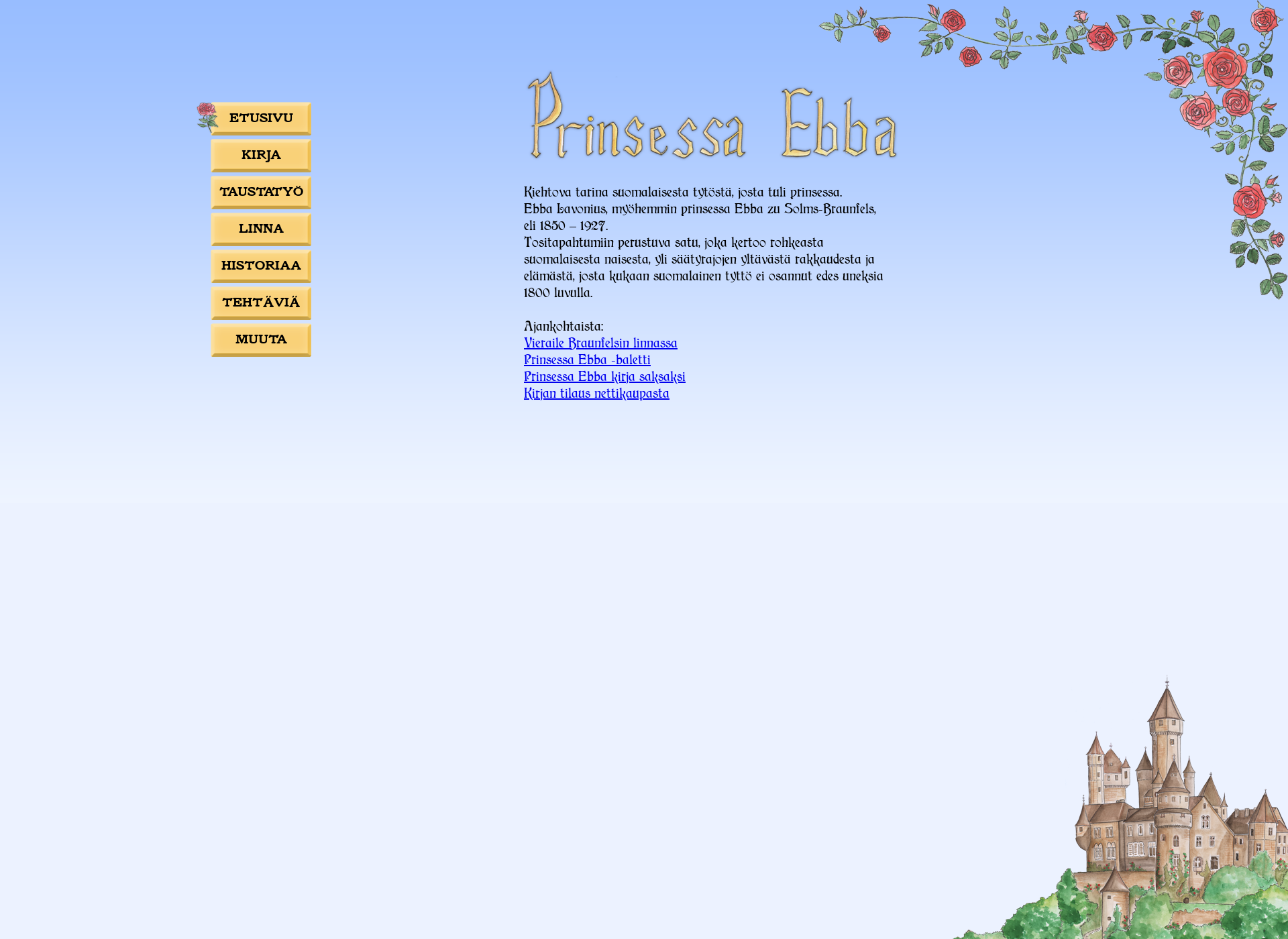Skärmdump för prinsessaebba.fi
