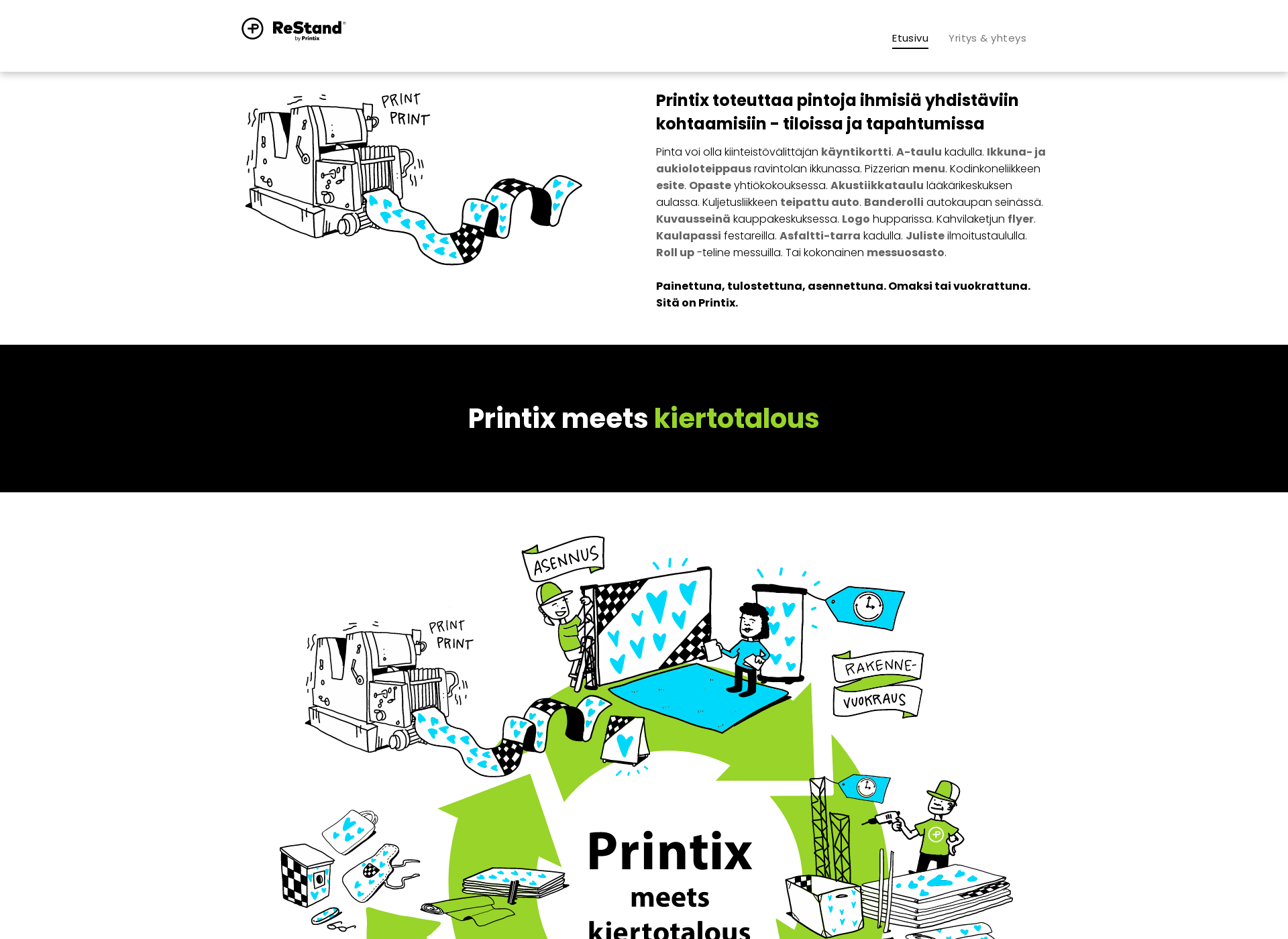 Skärmdump för printix.fi