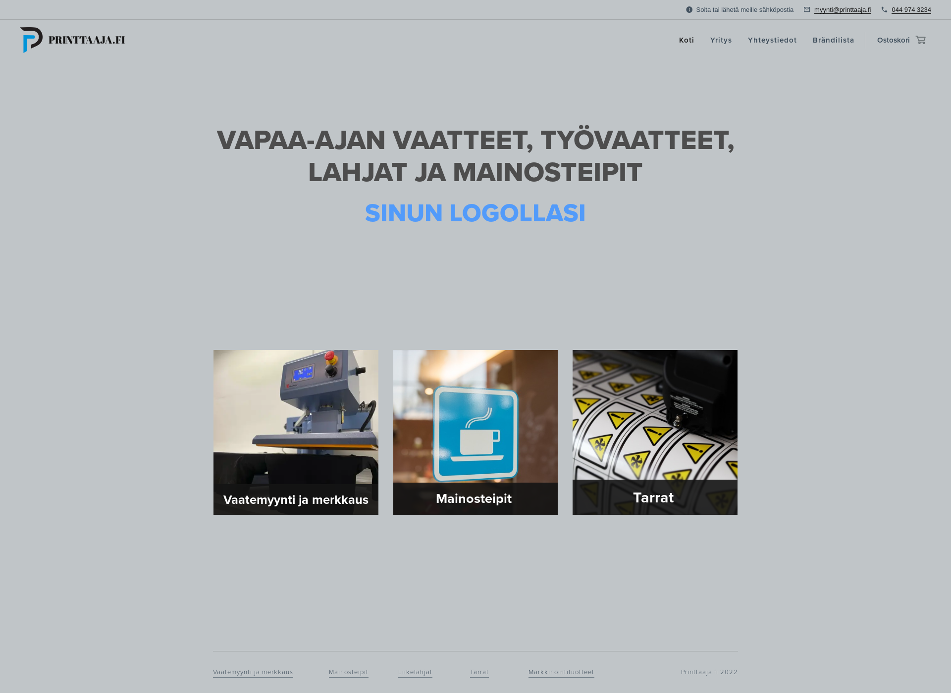 Skärmdump för printtaaja.fi
