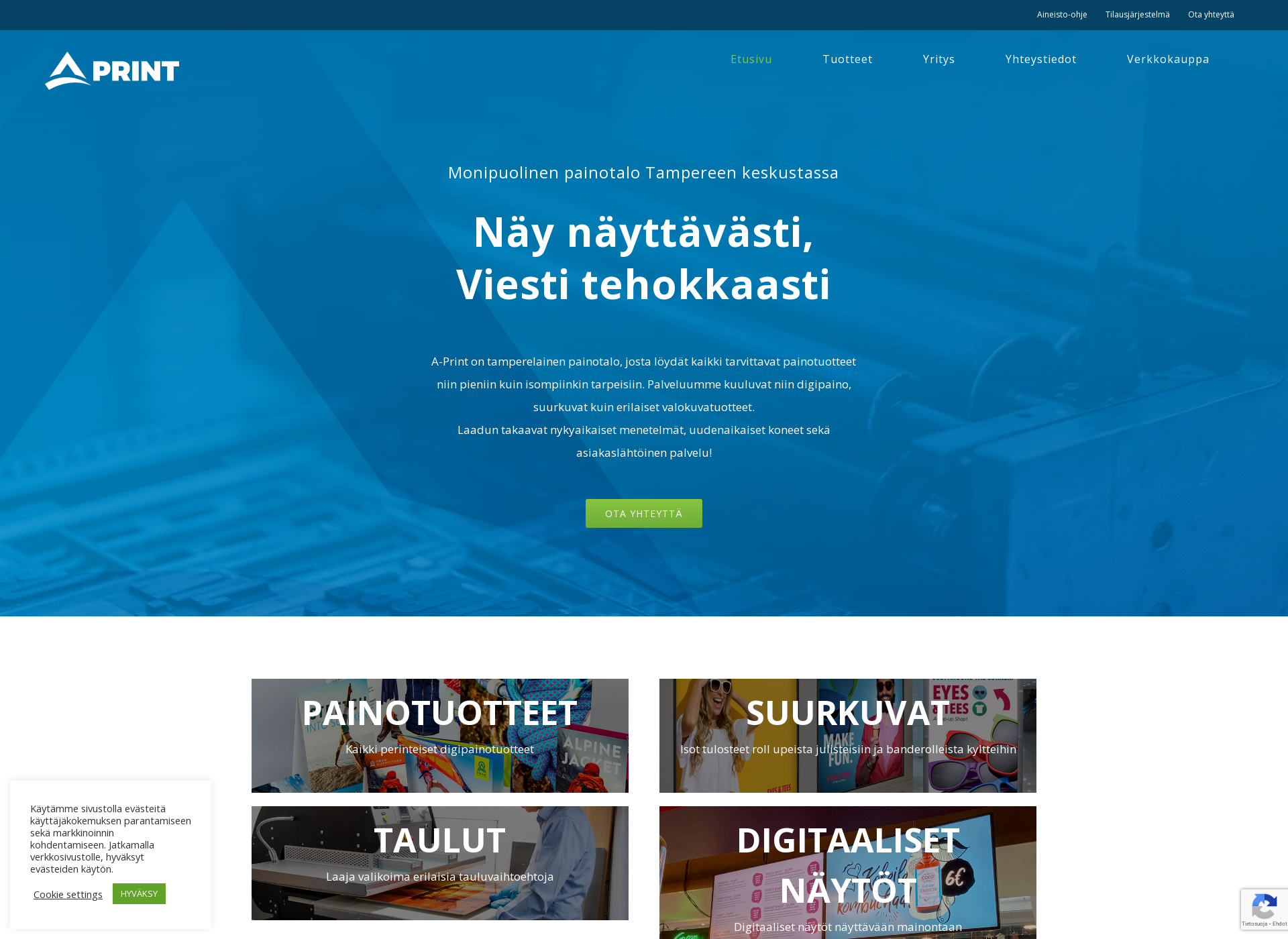 Skärmdump för printtaamo.fi