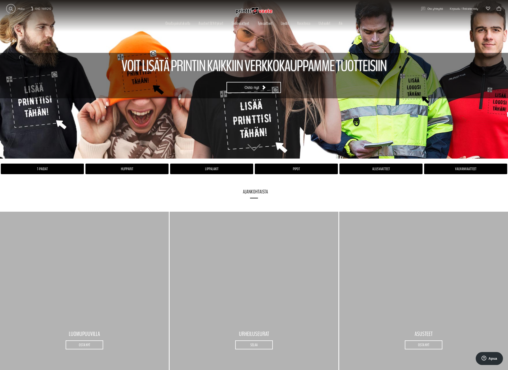 Skärmdump för printtivaate.fi