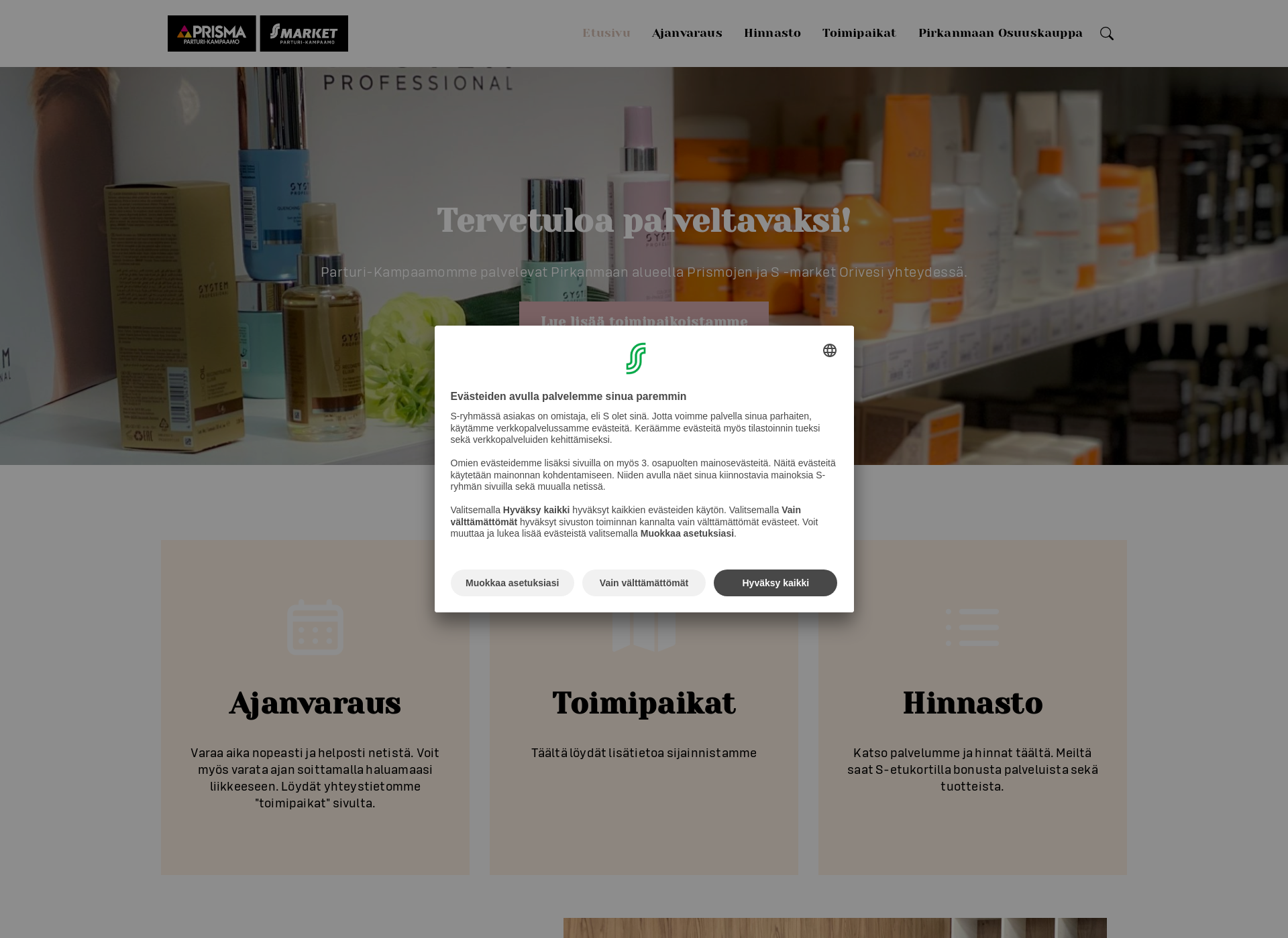 Screenshot for prismaparturikampaamo.fi