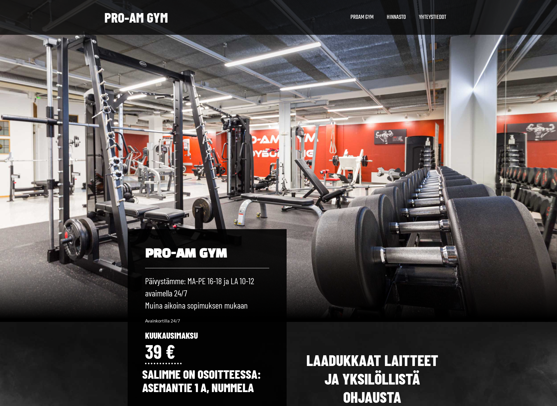 Screenshot for proamgym.fi