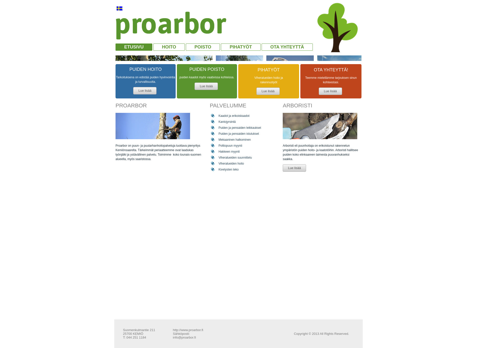 Screenshot for proarbor.fi