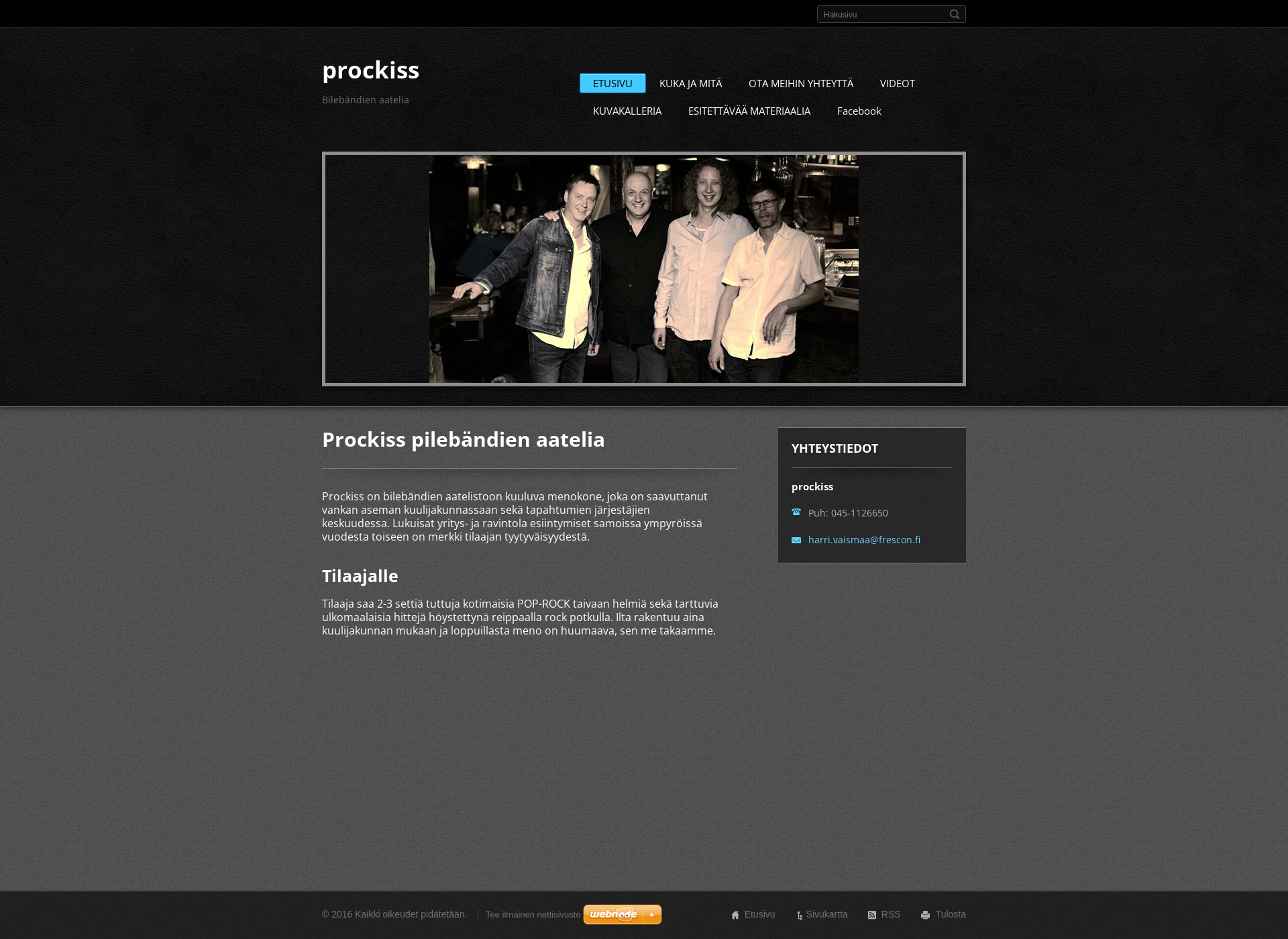 Skärmdump för prockiss.fi