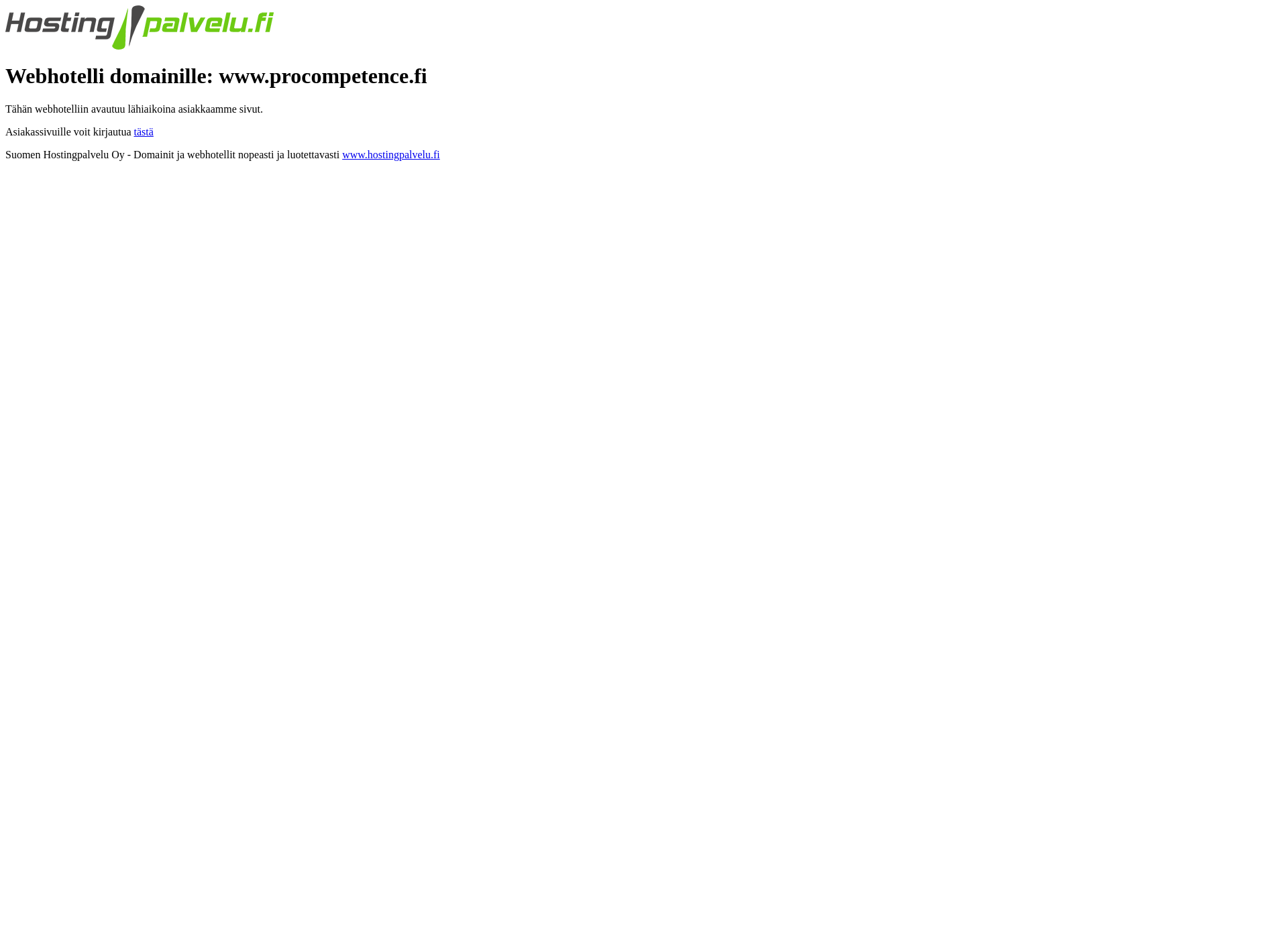 Screenshot for procompetence.fi