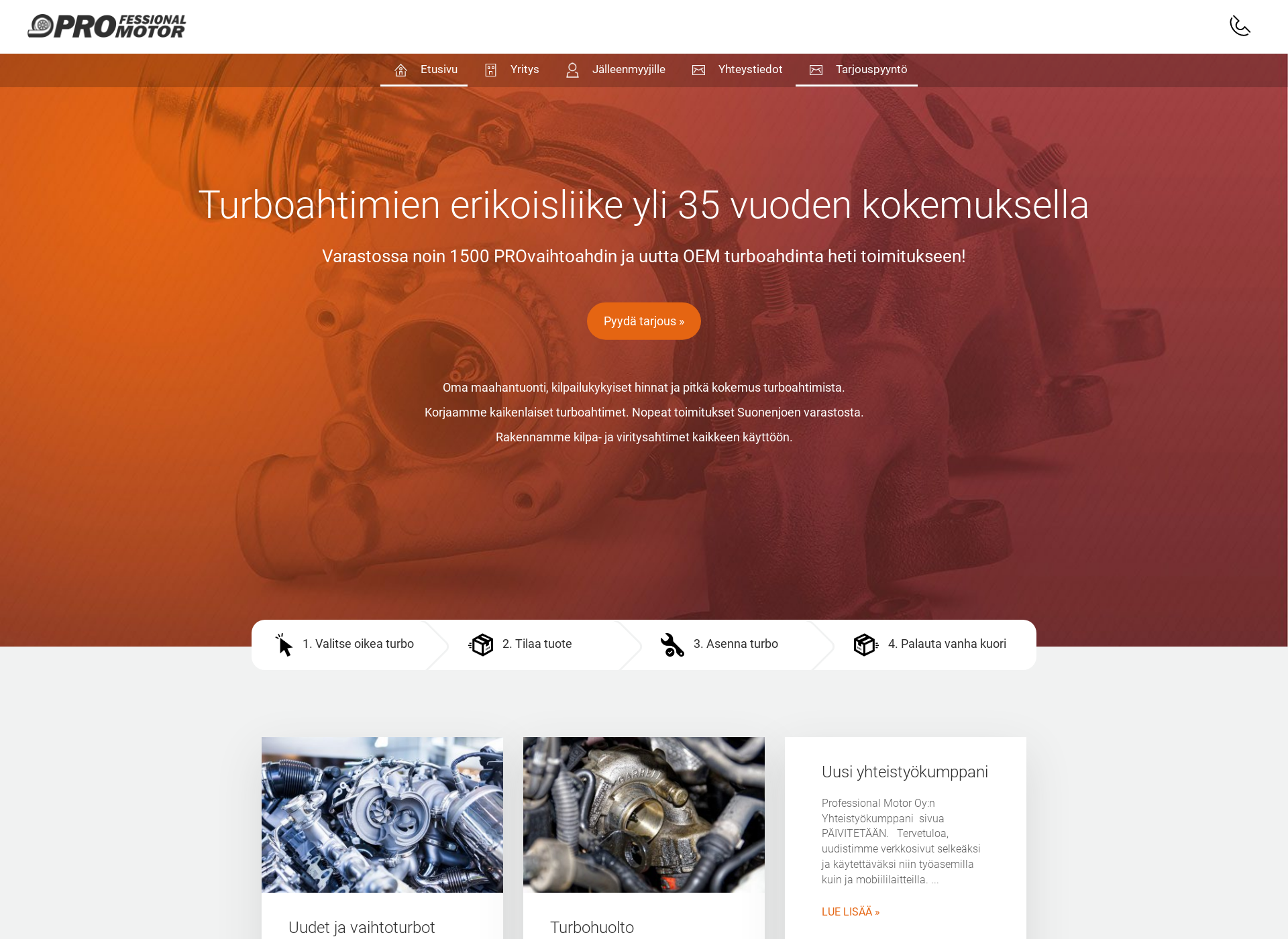 Screenshot for professionalmotor.fi