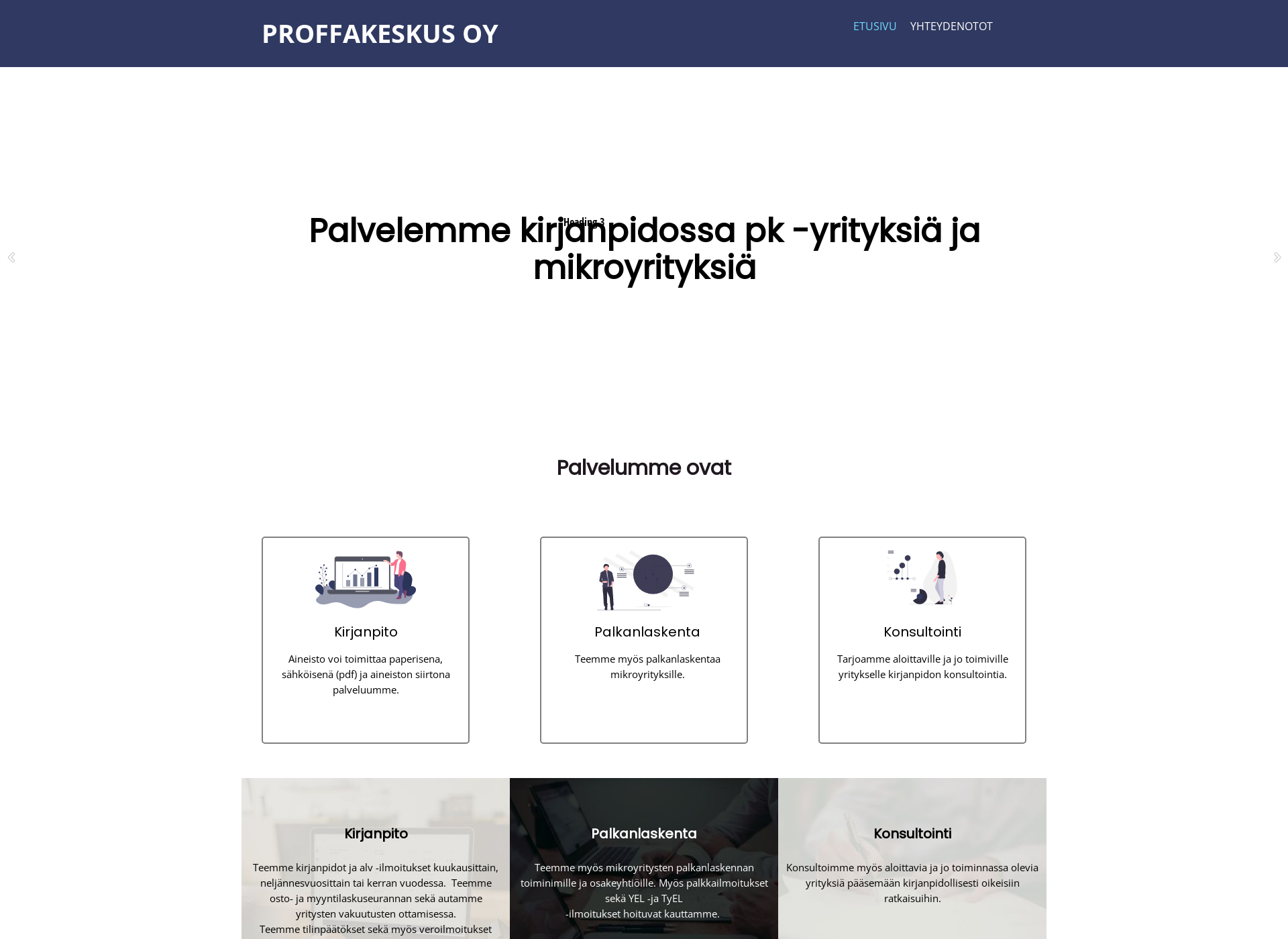Skärmdump för proffakeskus.fi