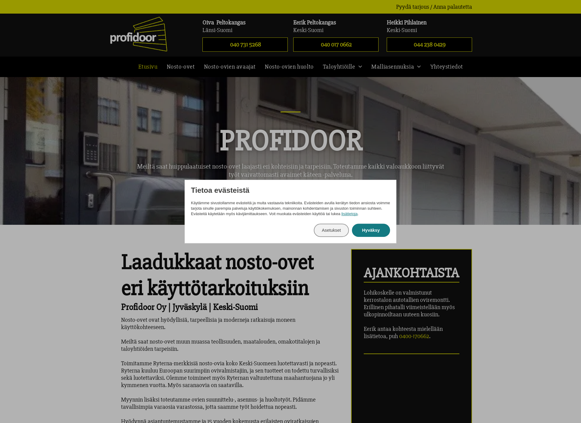 Screenshot for profidoor.fi