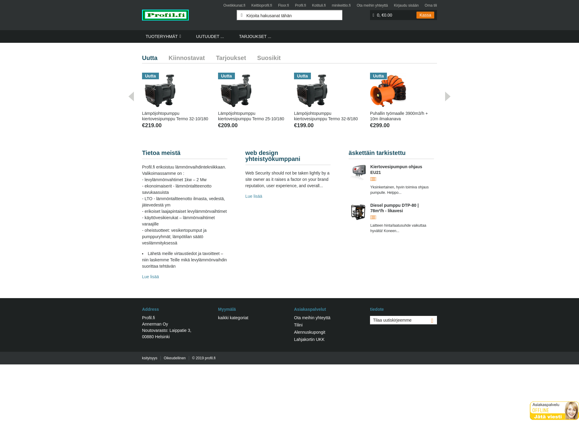 Skärmdump för profil.fi