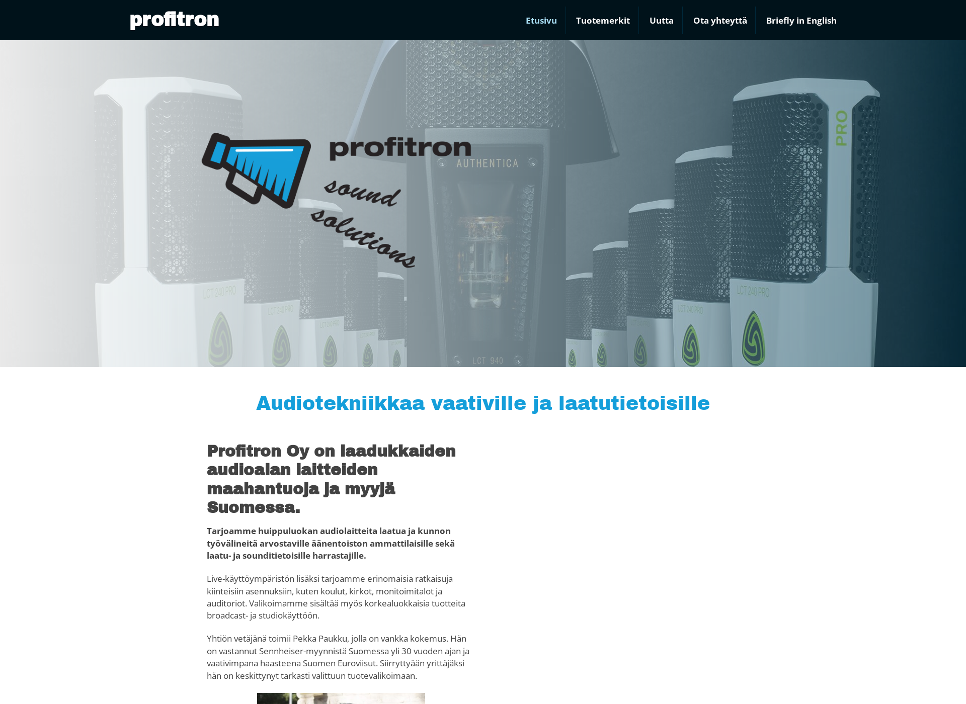 Skärmdump för profitron.fi