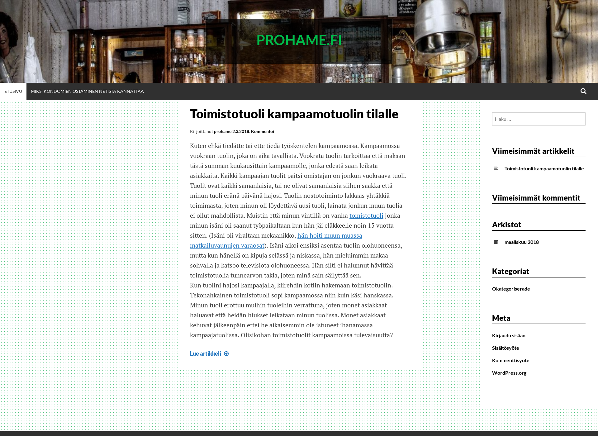 Screenshot for prohame.fi